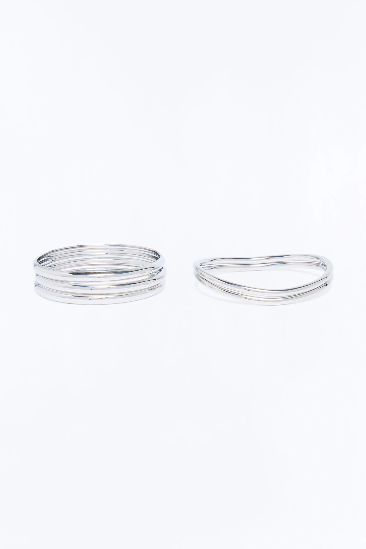 Escape With Me 5 Piece Bangle Set - Silver — Prateado