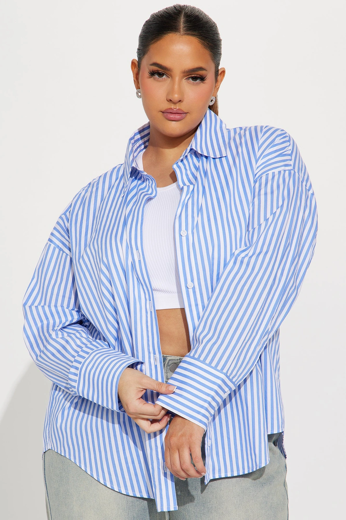 Newport Striped Shirt - White/Blue — Branco/Azul