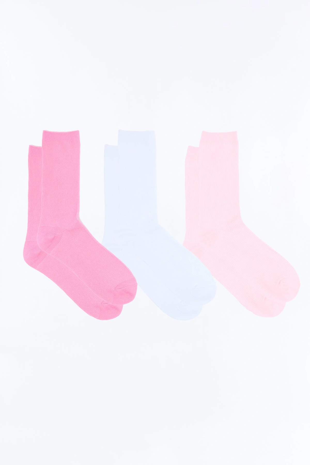 6 Pack Ribbed Socks - Pink/combo — Rosa/combinação