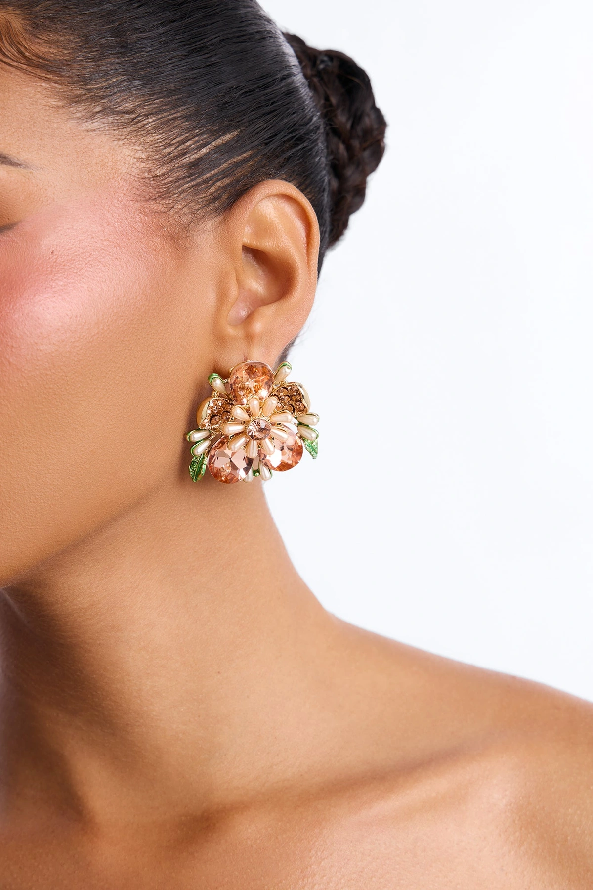 Cherie Amour Floral Earrings - Pink/combo — Rosa/combinação
