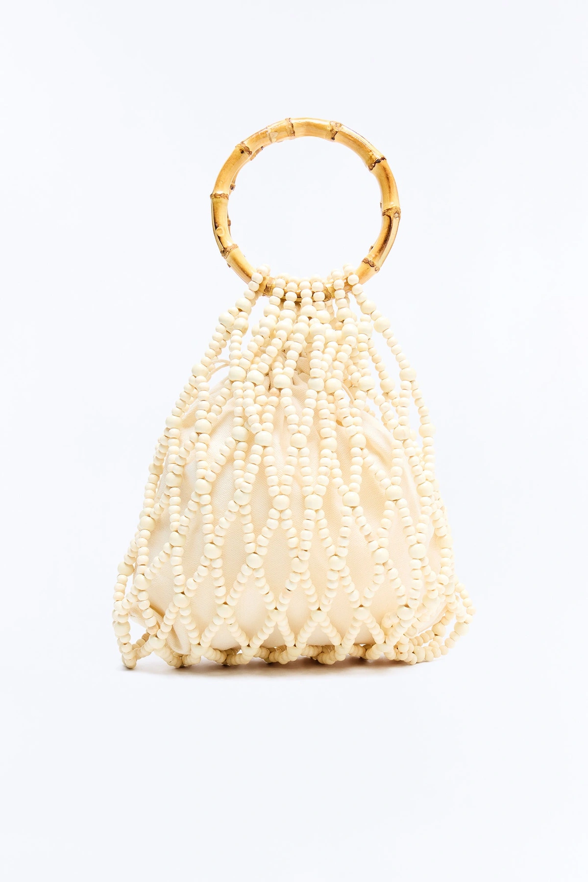 Somedays Beaded Satchel Handbag - Ivory — Marfim