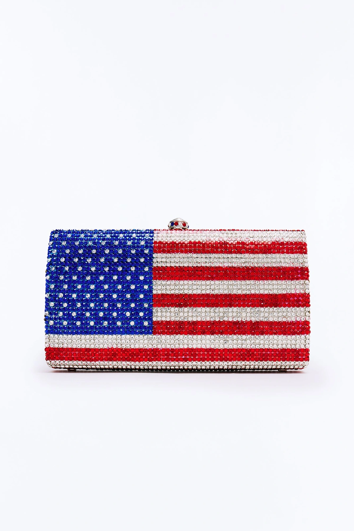 Star Spangled Shine Rhinestone Clutch - Red/combo — Vermelho/combinação