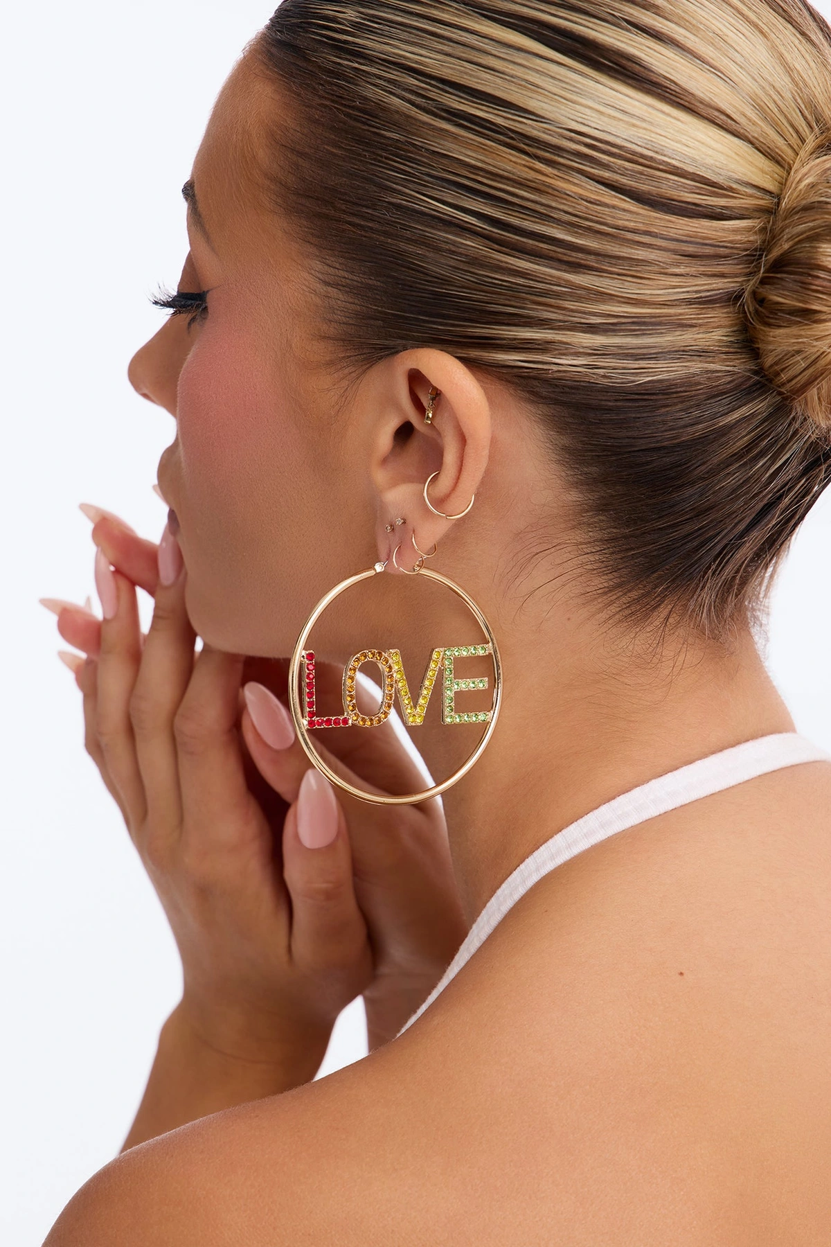 Love Out Loud Hoop Earrings - Multi Color — Multicolor