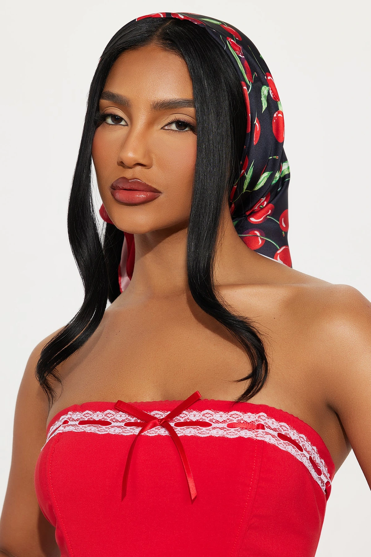 Cherry Pop Head Wrap - Black/Red — Preto/Vermelho