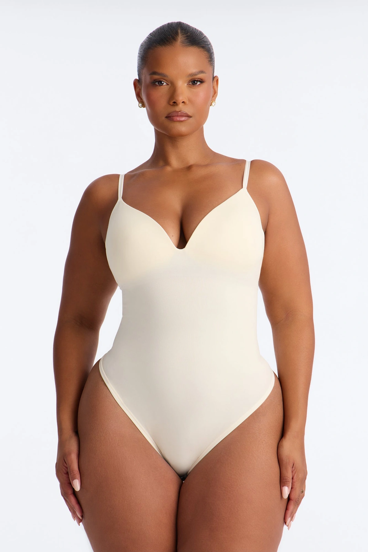 Serenity Sculpted Seamless Bodysuit - Cream — Creme