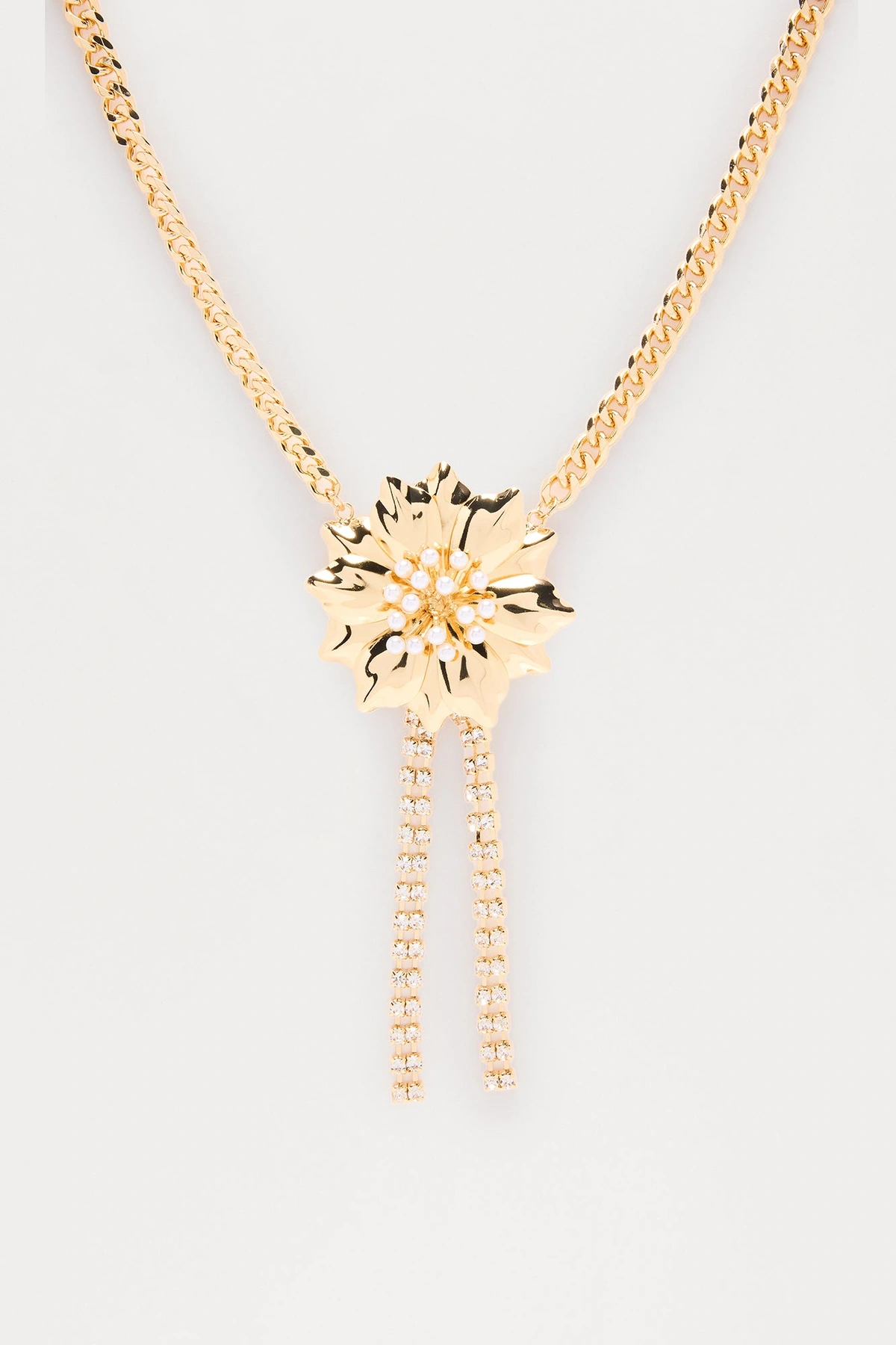 Meant To Be Floral Pendant Necklace - Gold — Dourado