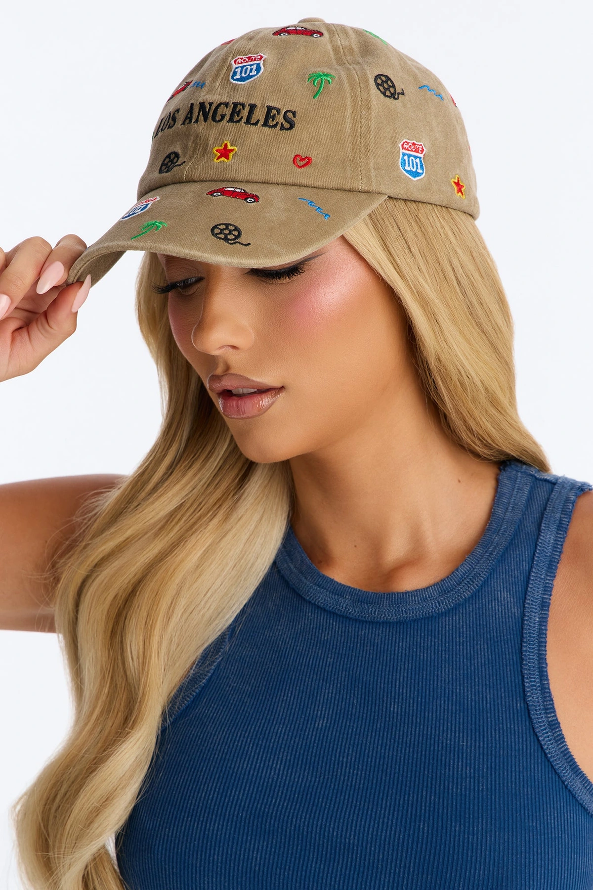 Destination LA Baseball Hat - Tan/Multi — Castanho-claro/Multicolor