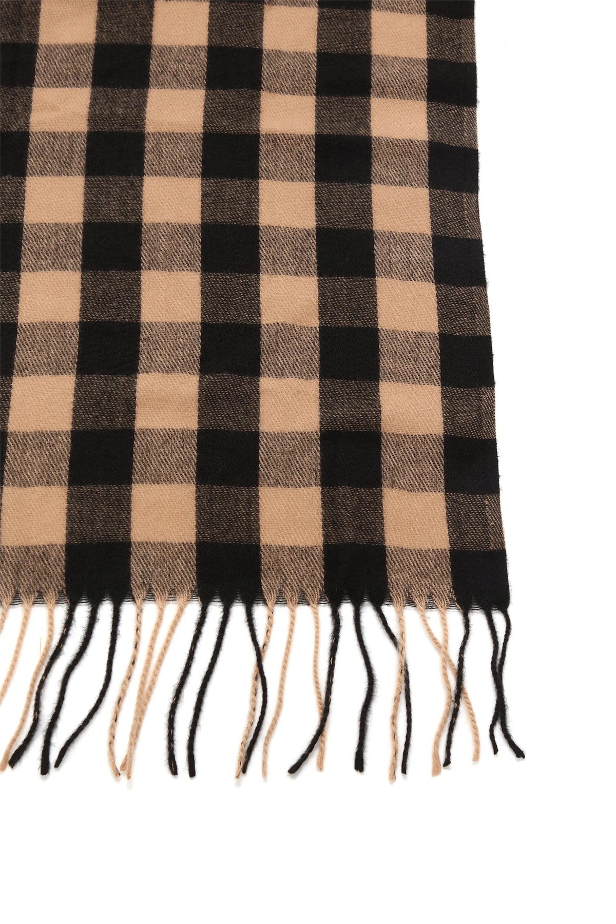 Caught Off Guard Plaid Scarf - Brown — Castanho