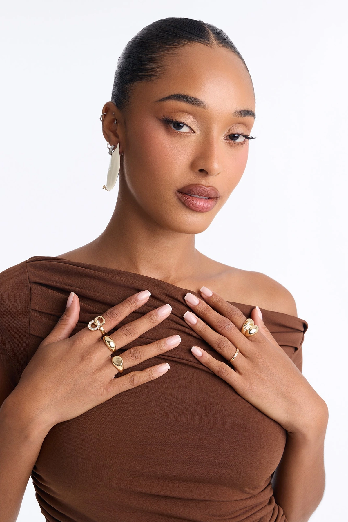 Mixing It Up 5 Piece Ring Set - Gold — Dourado