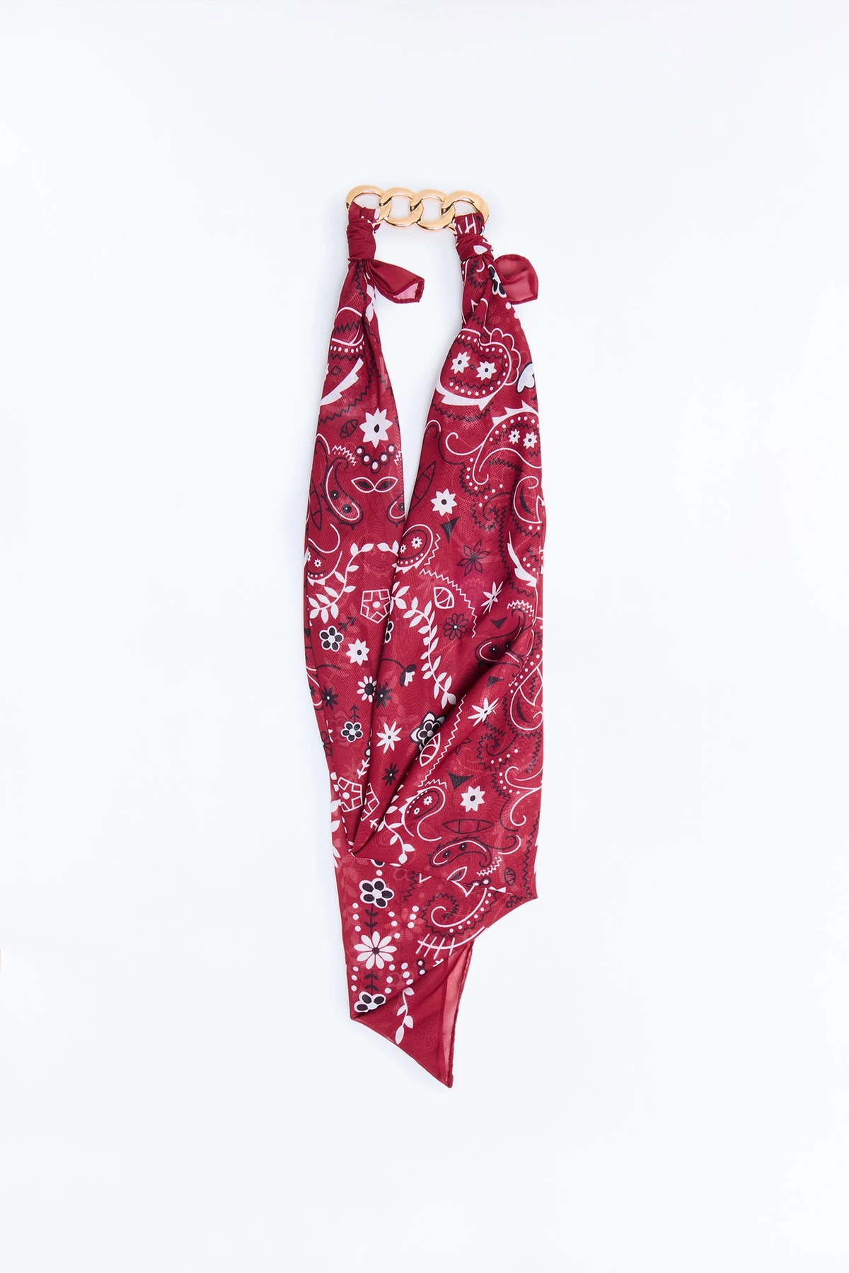 Wanderlust Hardware And Scarf Belt - Gold/Red — Dourado/Vermelho