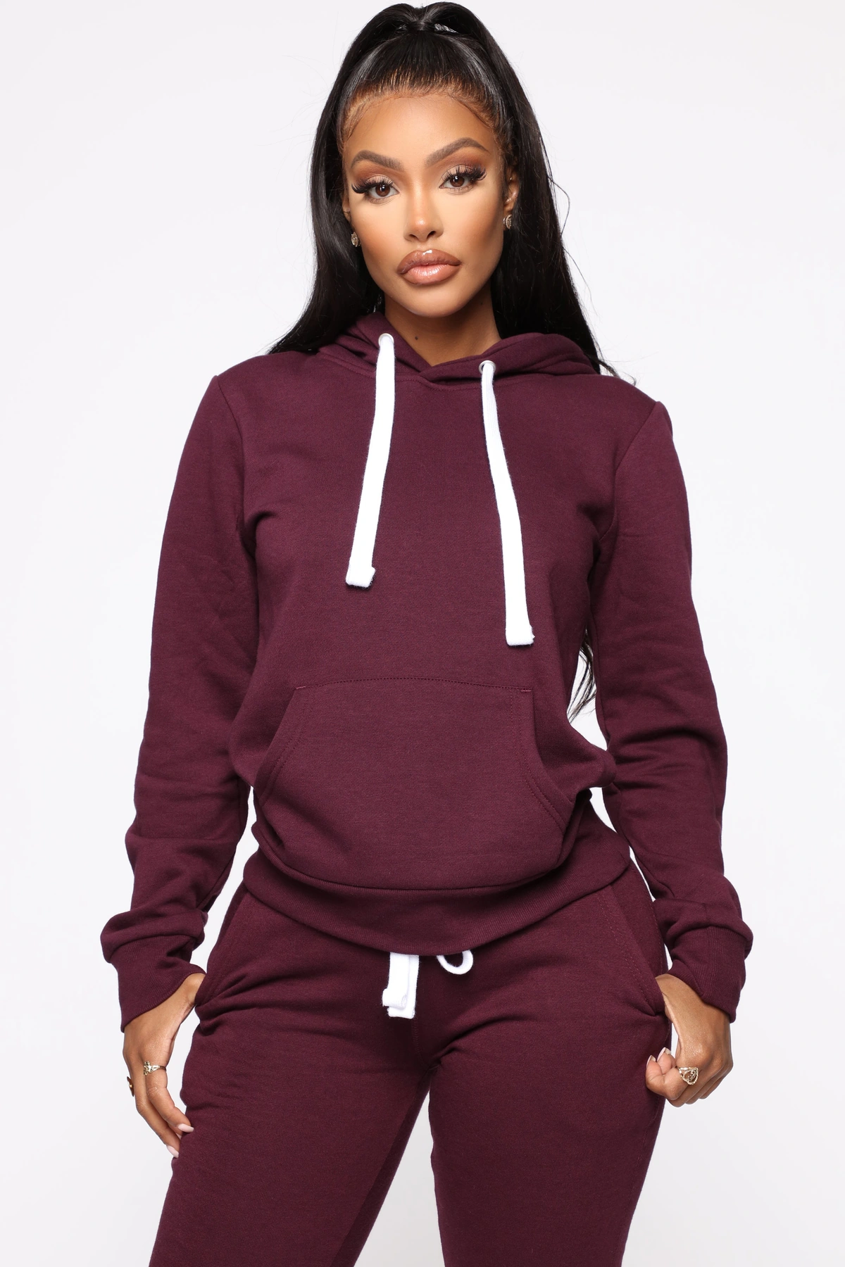 Relaxed Vibe Solid Hoodie - Plum — Plum