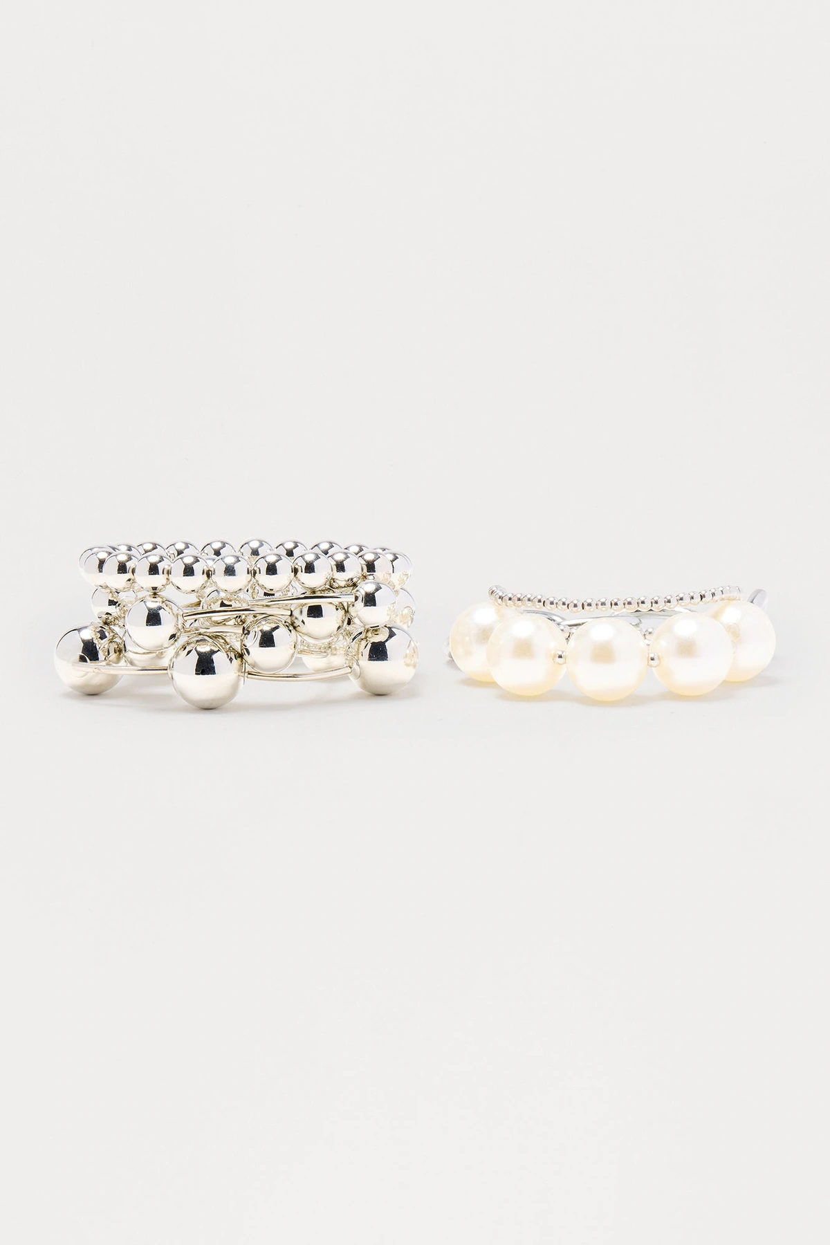 Lori Pearl Beaded 7 Piece Bracelet Set - Silver — Prateado