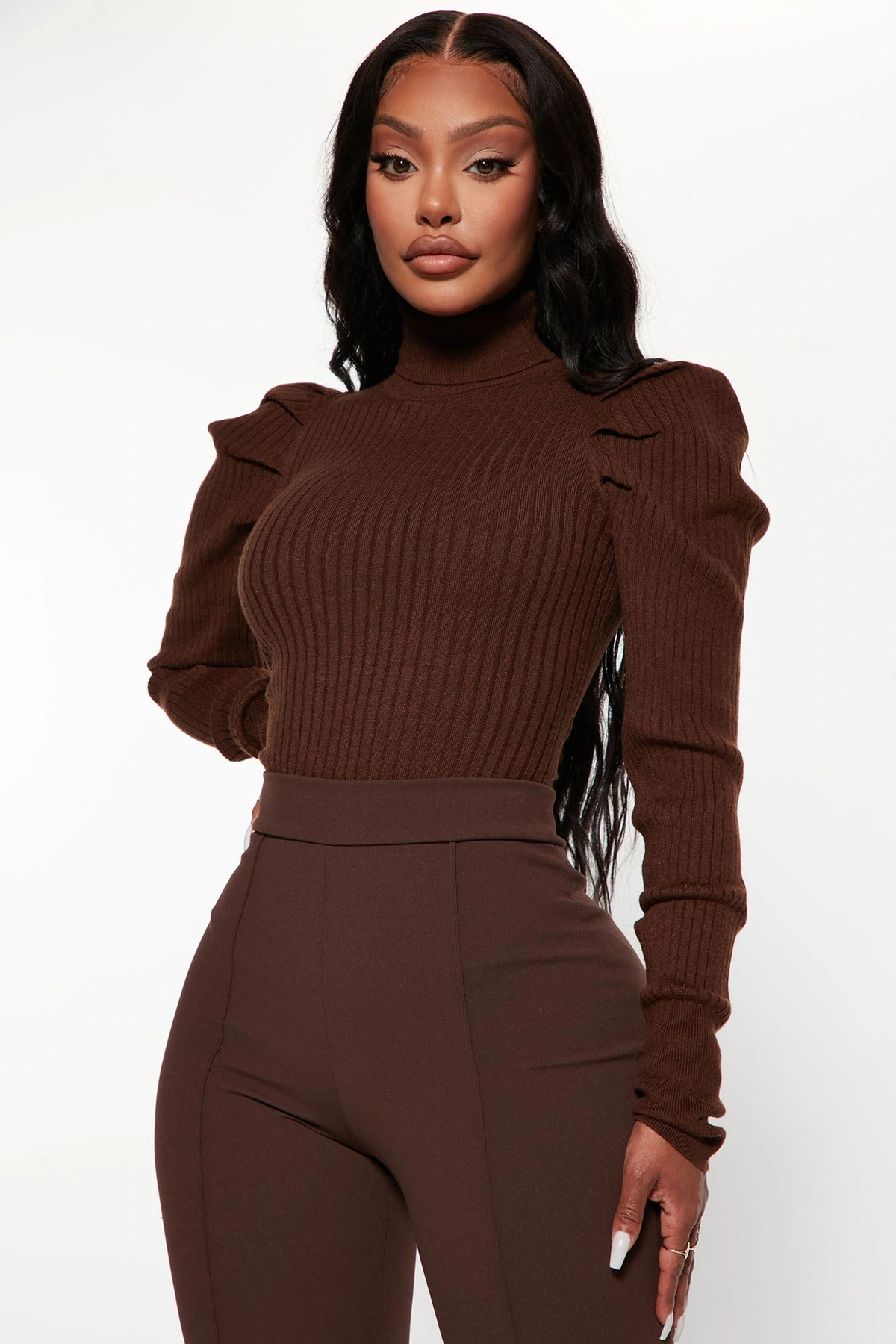 Get On With It Turtleneck Sweater - Chocolate — Chocolate