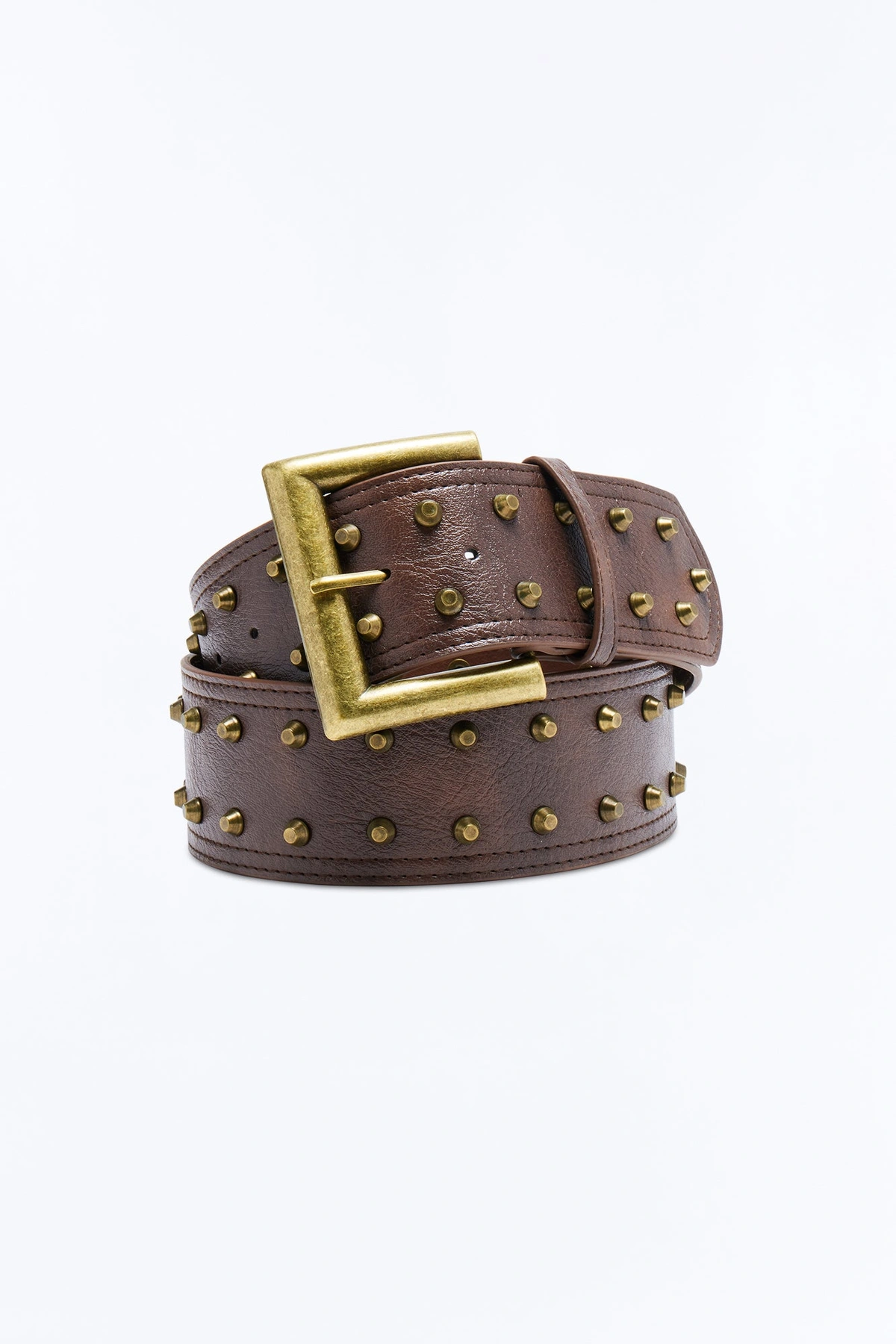 In Full Power Wide Faux Leather Belt - Brown — Castanho