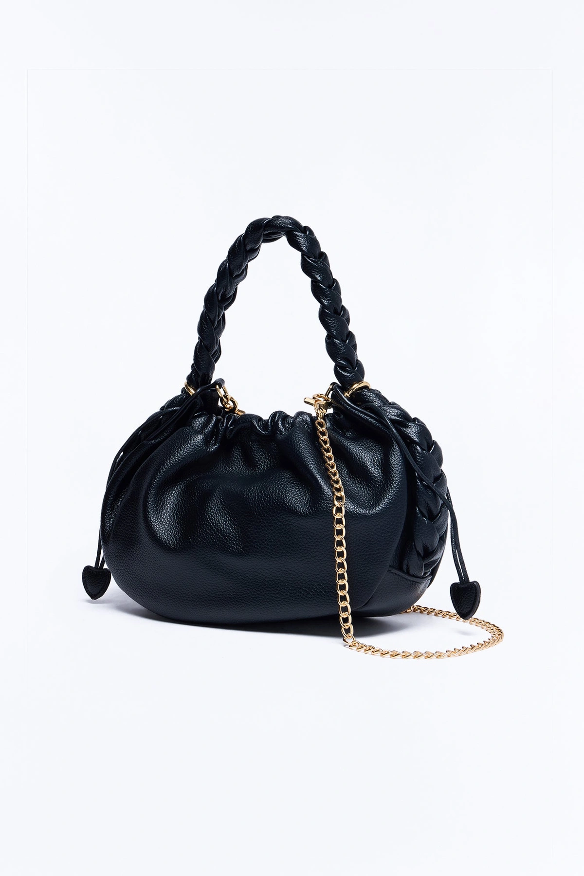 Pull Me Closer Faux Leather Crossbody Handbag - Black — Preto