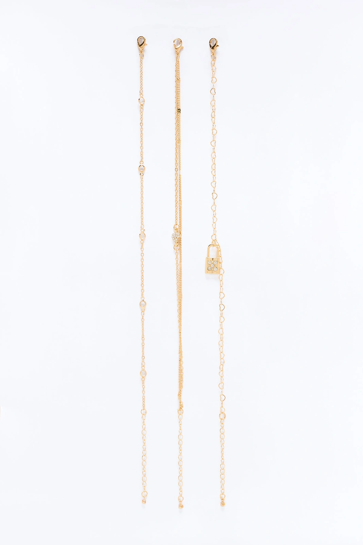 Playing For Keeps 3 Piece Anklet Set - Gold — Dourado