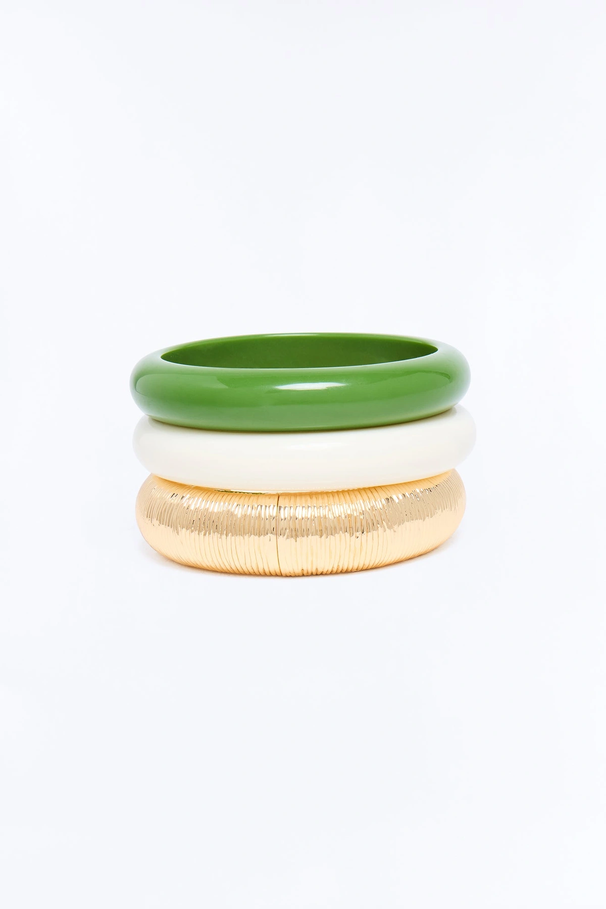 Elevate Your Life 3 Piece Bracelet Set - Olive/combo — Verde-azeitona/combinação