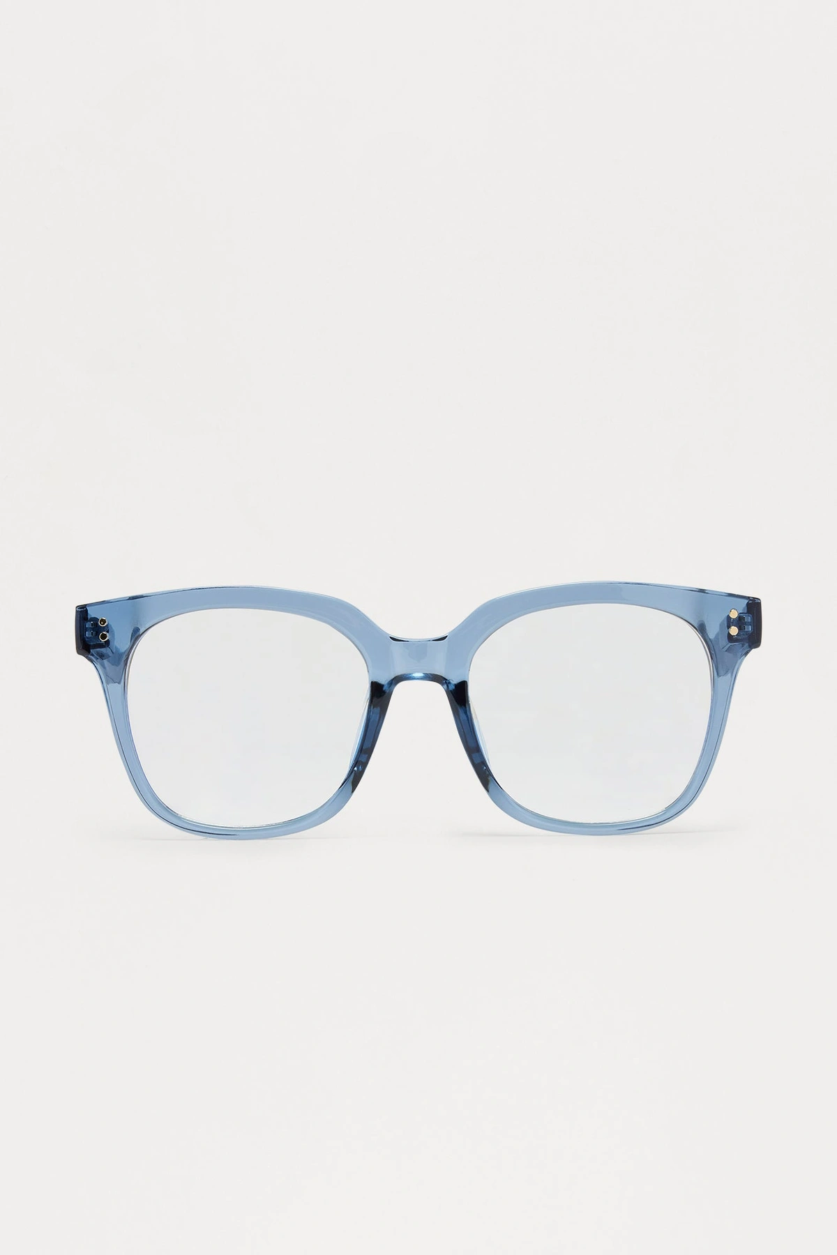 Hand Written Square Blue Light Glasses - Clear/Grey — Clear/Cinzento