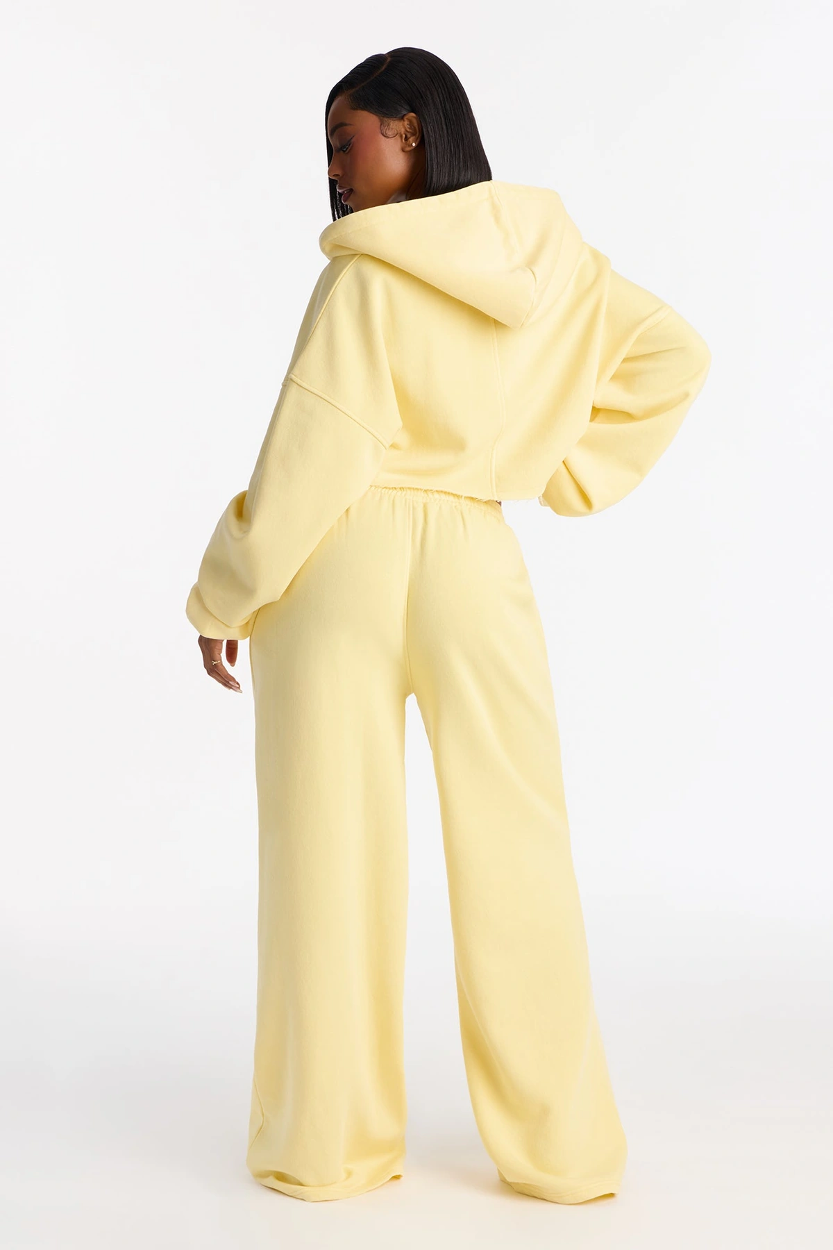 On The Go Fleece Pant Set - Yellow — Amarelo