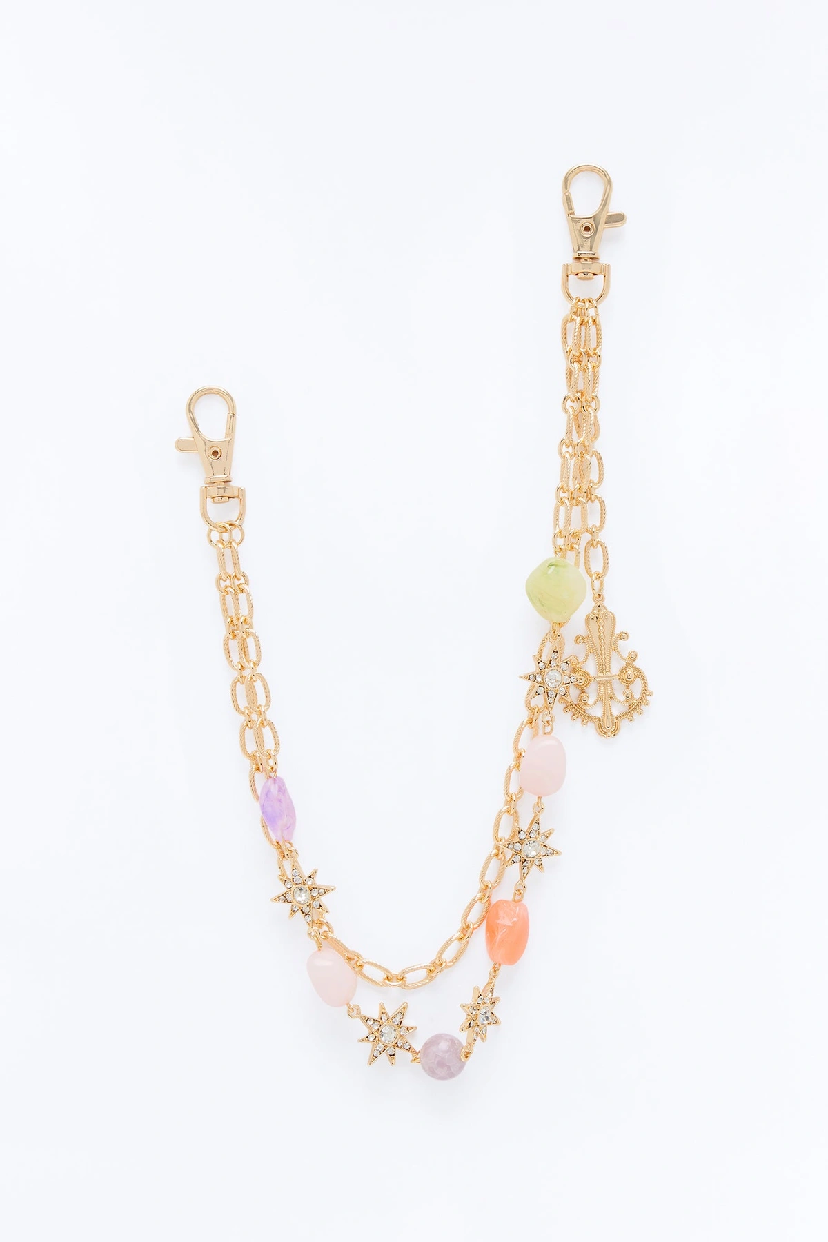 Stars And Stones Pant Chain - Gold/Multi — Dourado/Multicolor
