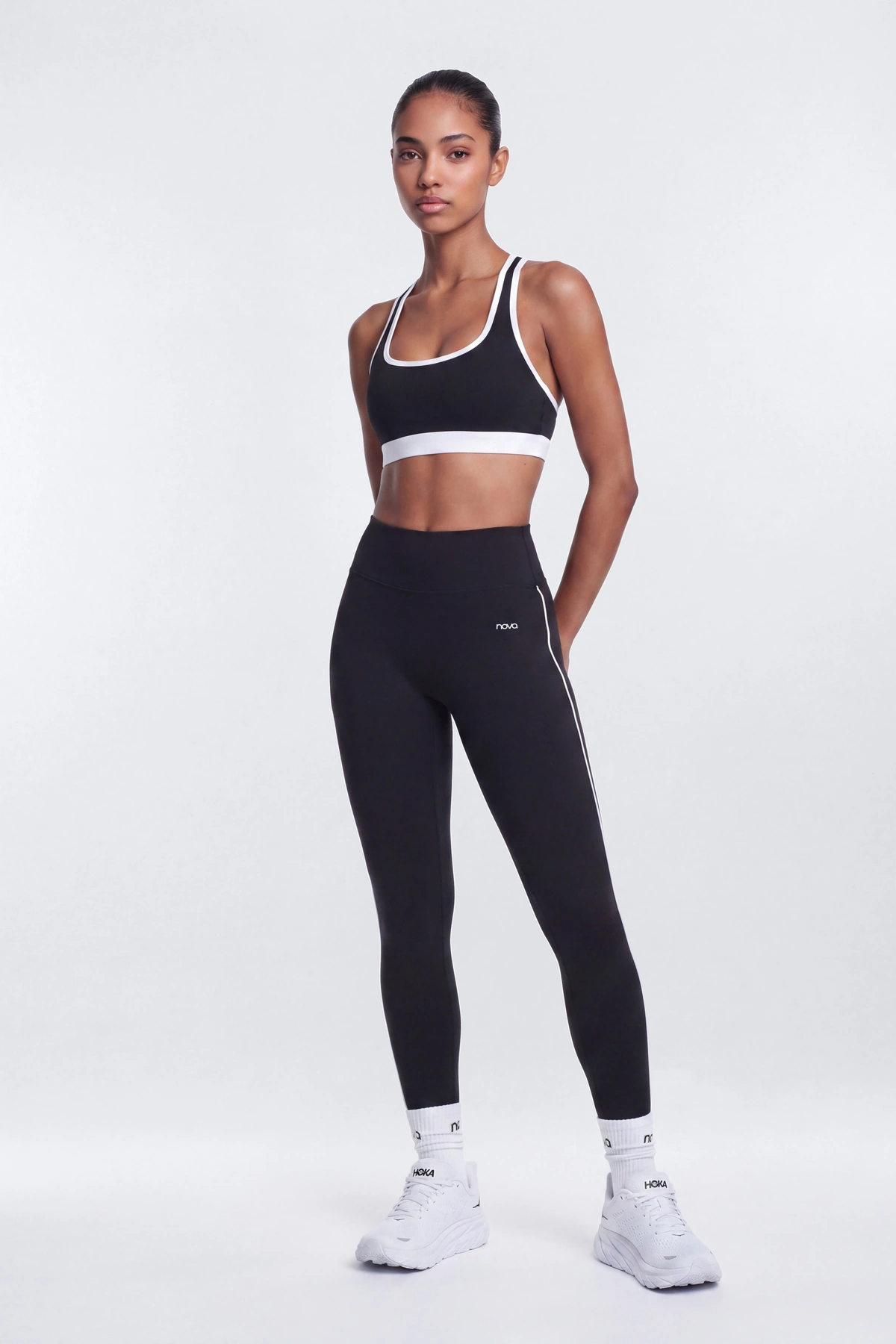 ProStretch™ 28″ Contrast Trim Legging - Black/White — Preto/Branco