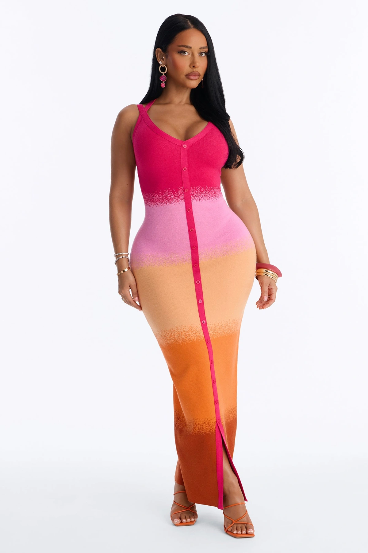 Like None Other Sweater Maxi Dress - Pink/combo — Rosa/combinação