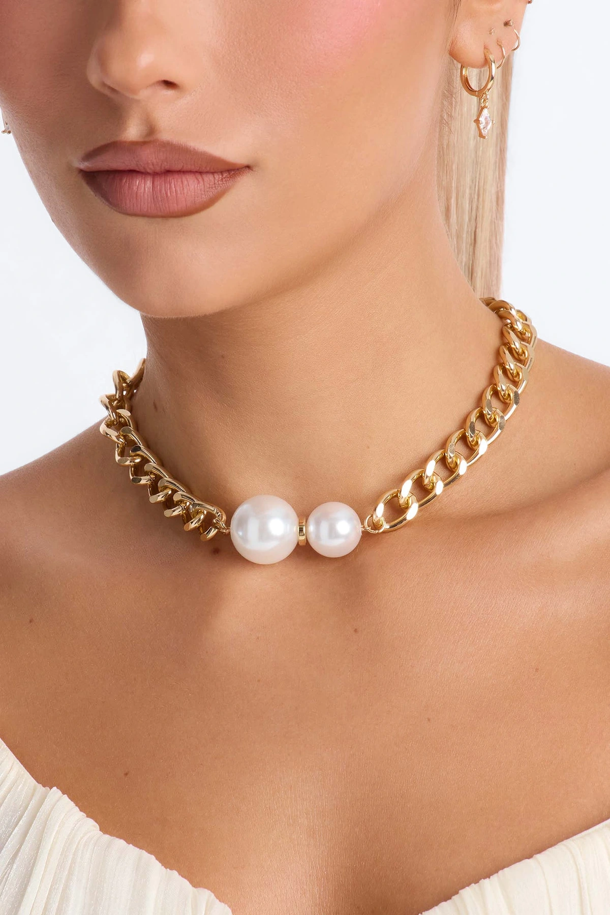 Pearl Kiss Choker - Gold — Dourado
