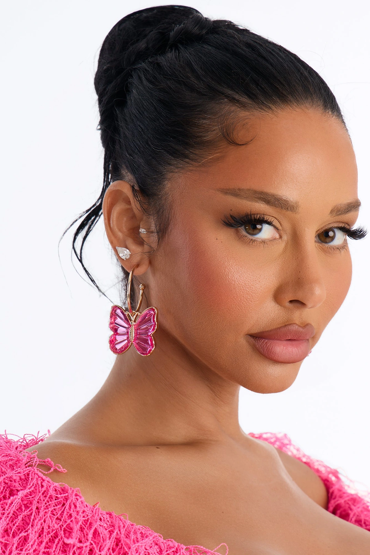 Bright Wings Butterfly Earrings - Pink — Rosa