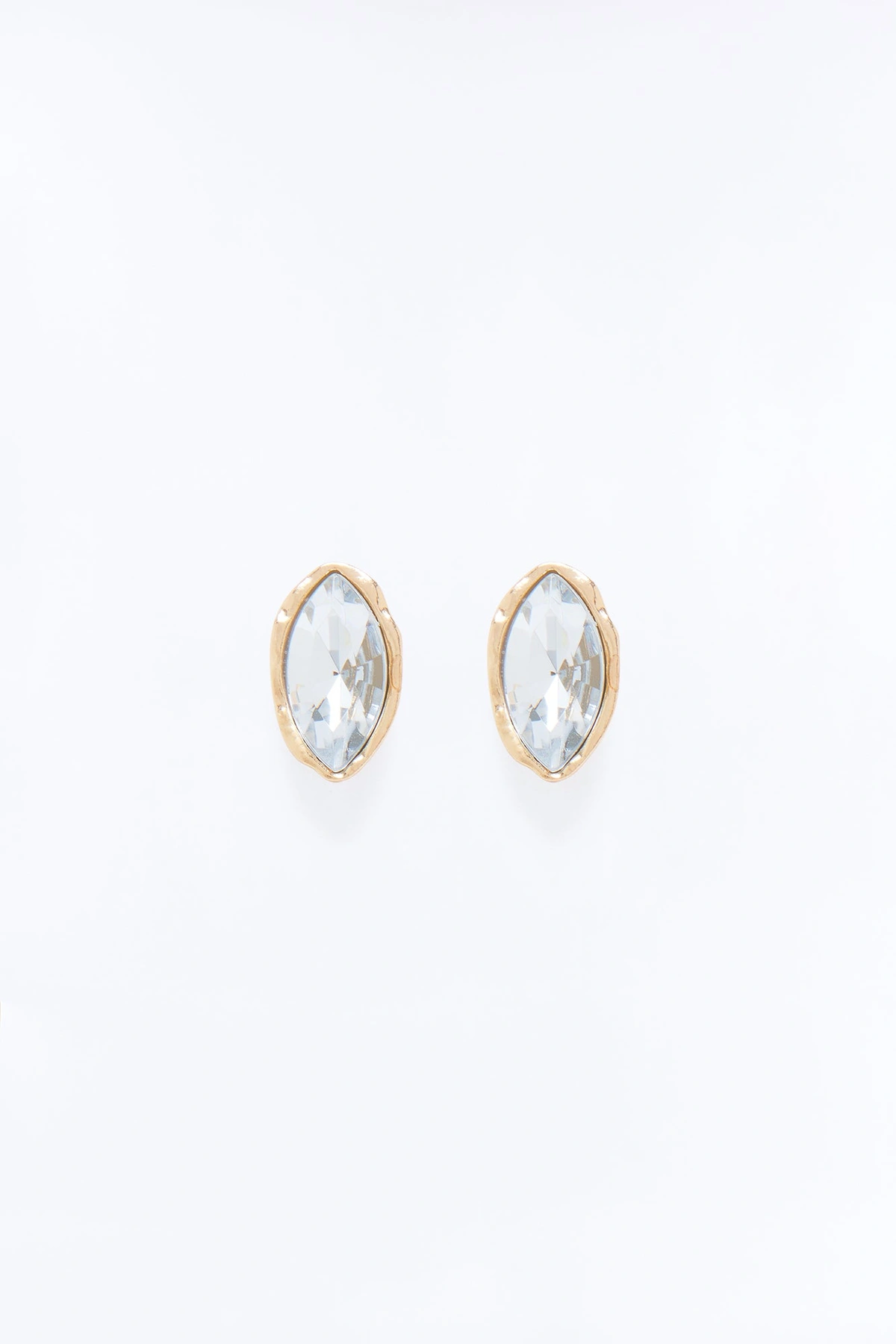 Cecilia Rhinestone Earrings - Gold — Dourado