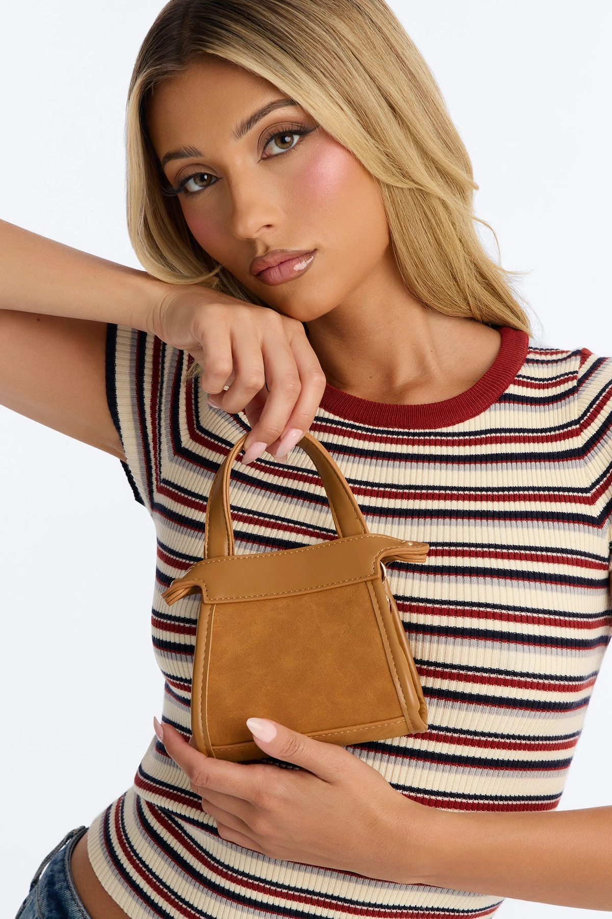 Fun Size Mini Faux Leather Crossbody Bag - Cognac — Cognac