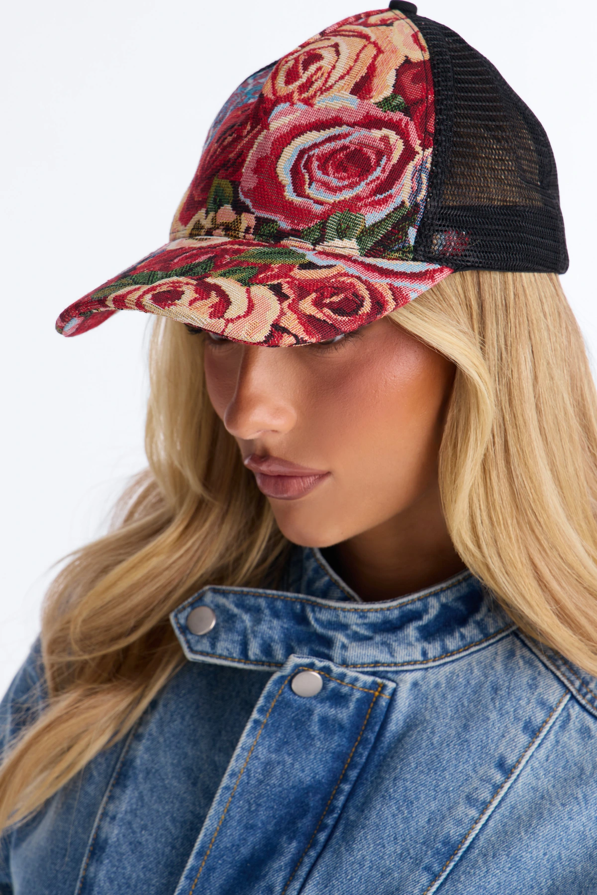 Red Red Roses Trucker Hat - Multi Color — Multicolor