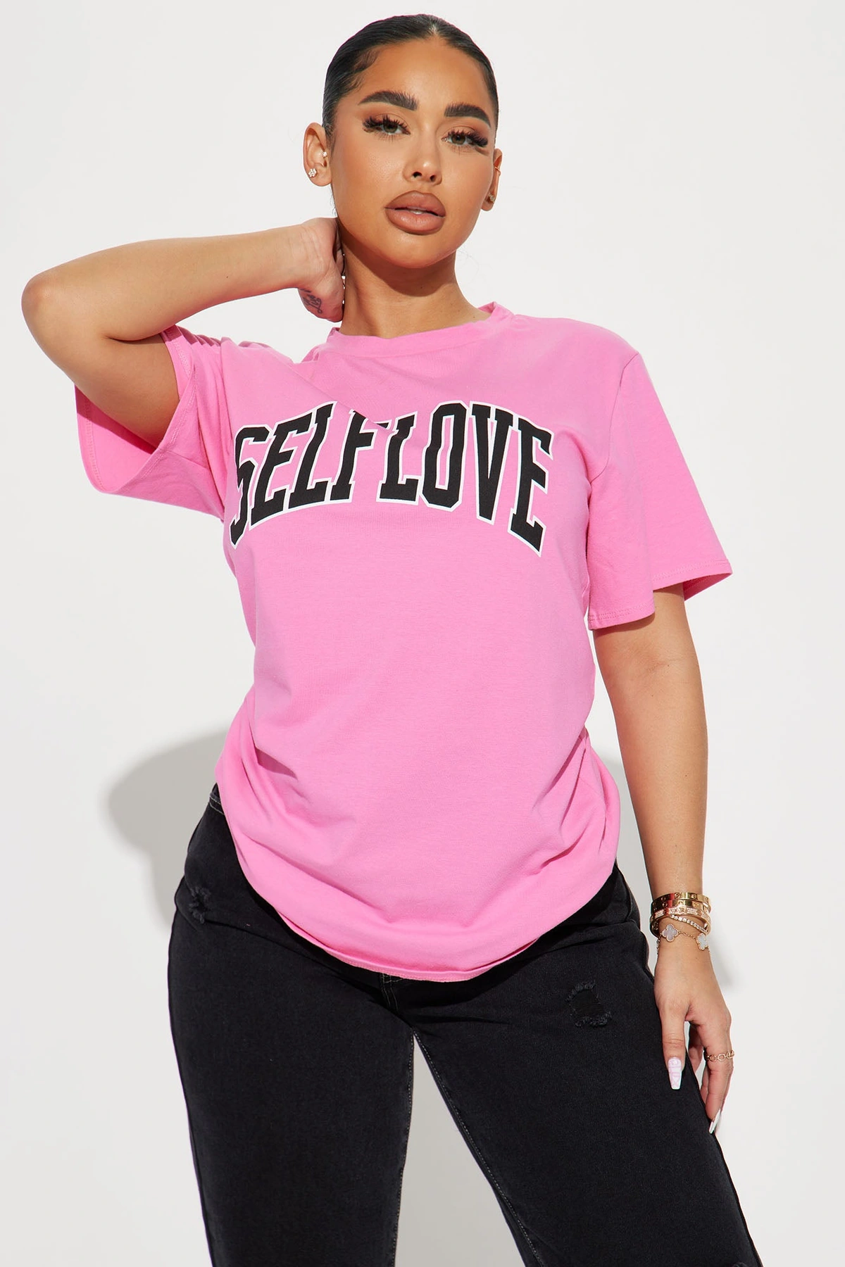 More Self Love Tunic Top - Pink — Rosa