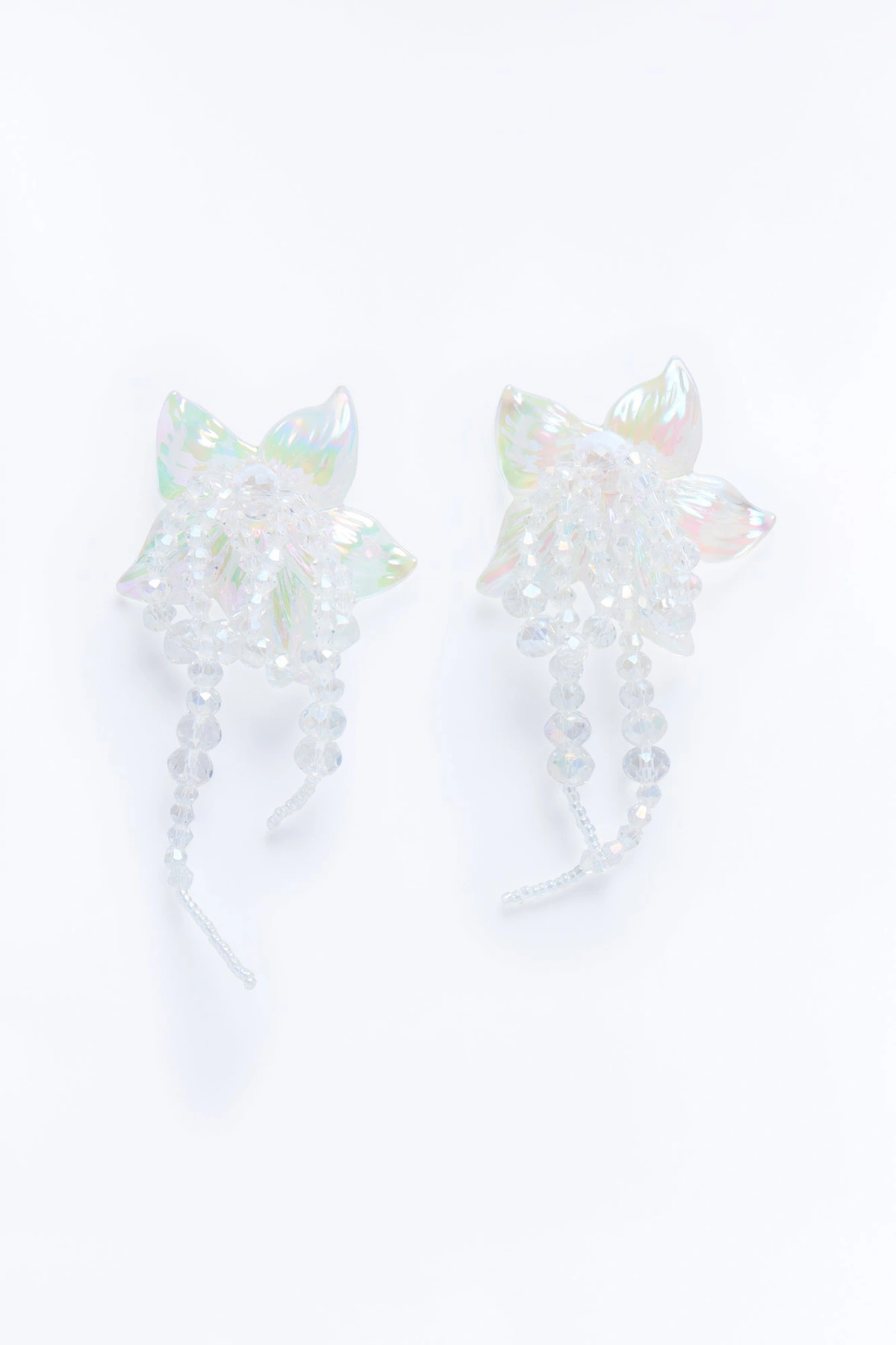 Seeing Clearly Floral Drop Earrings - Clear — Clear