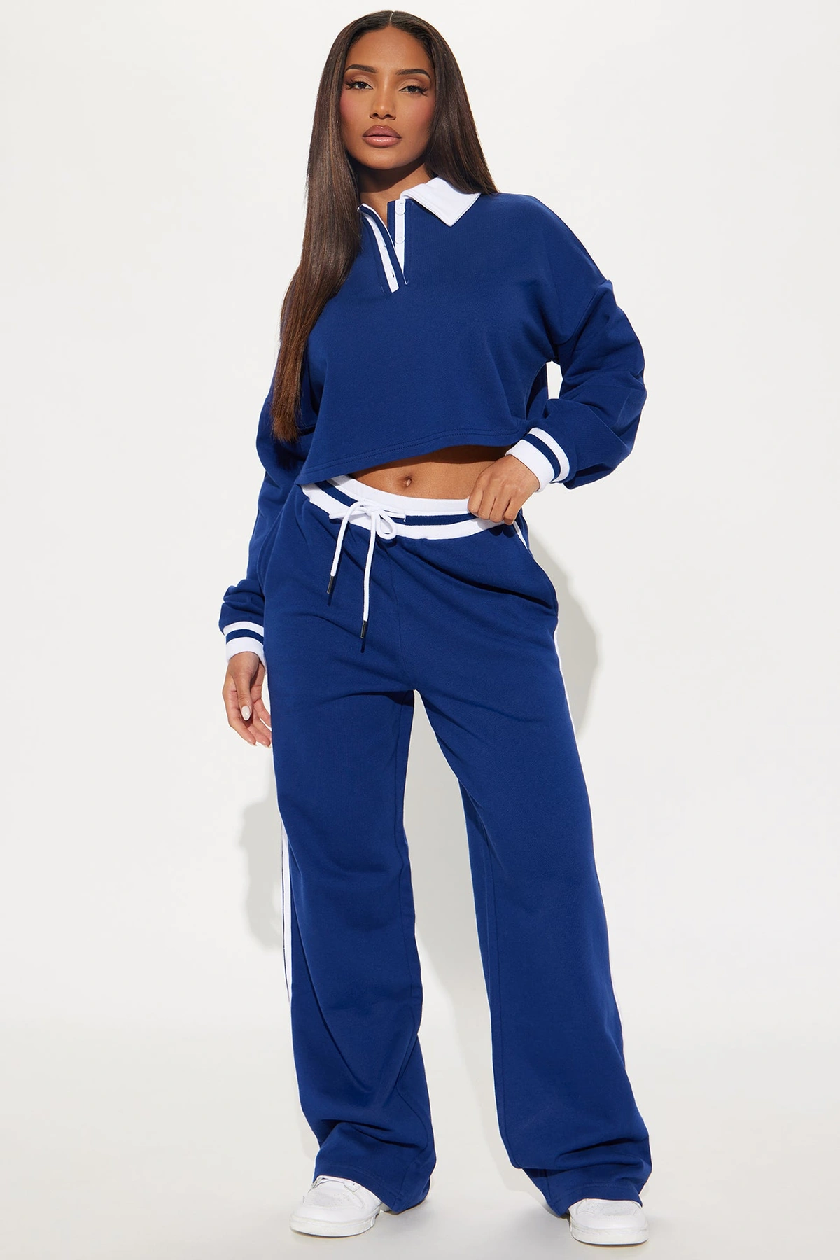Country Club Polo Fleece Pant Set - Navy — Azul-marinho