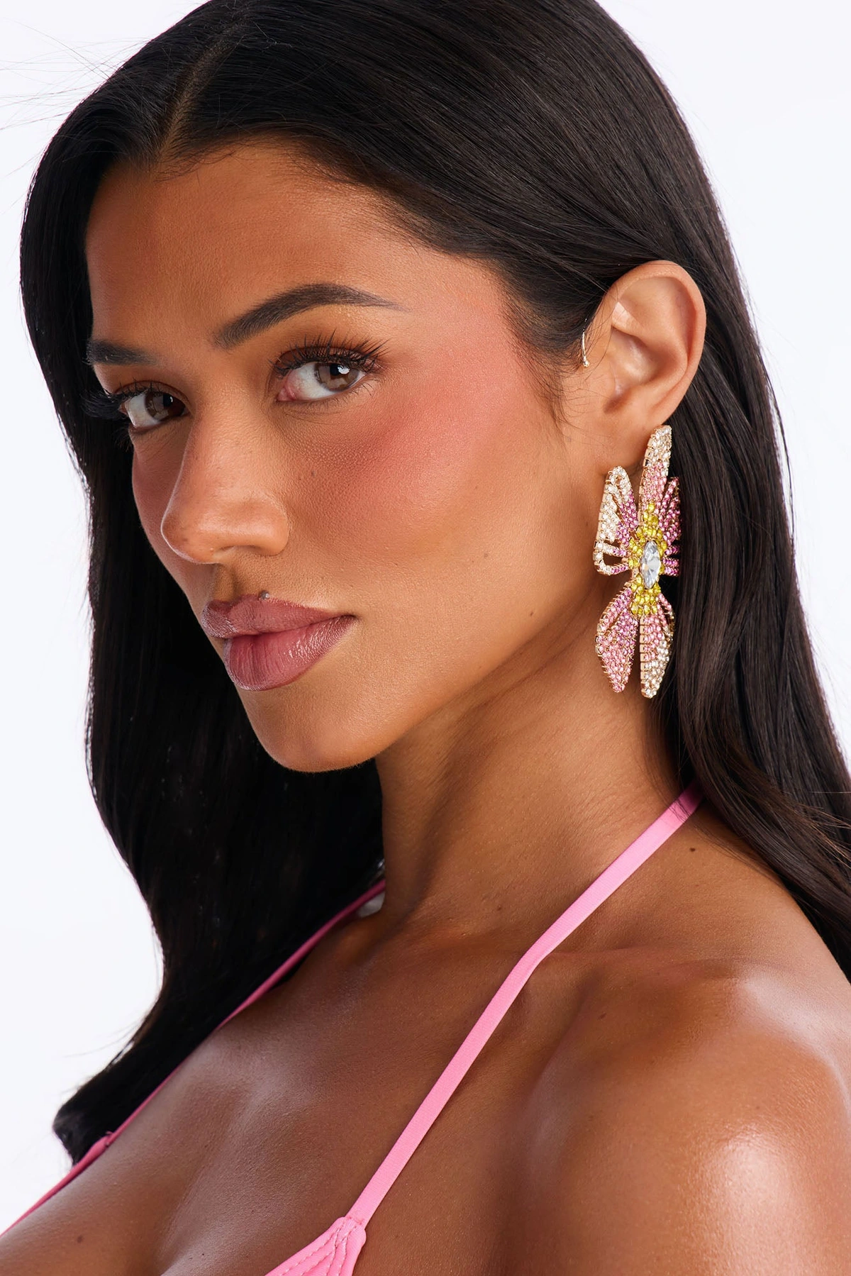 Bloom And Sparkle Ear Cuff - Pink/combo — Rosa/combinação