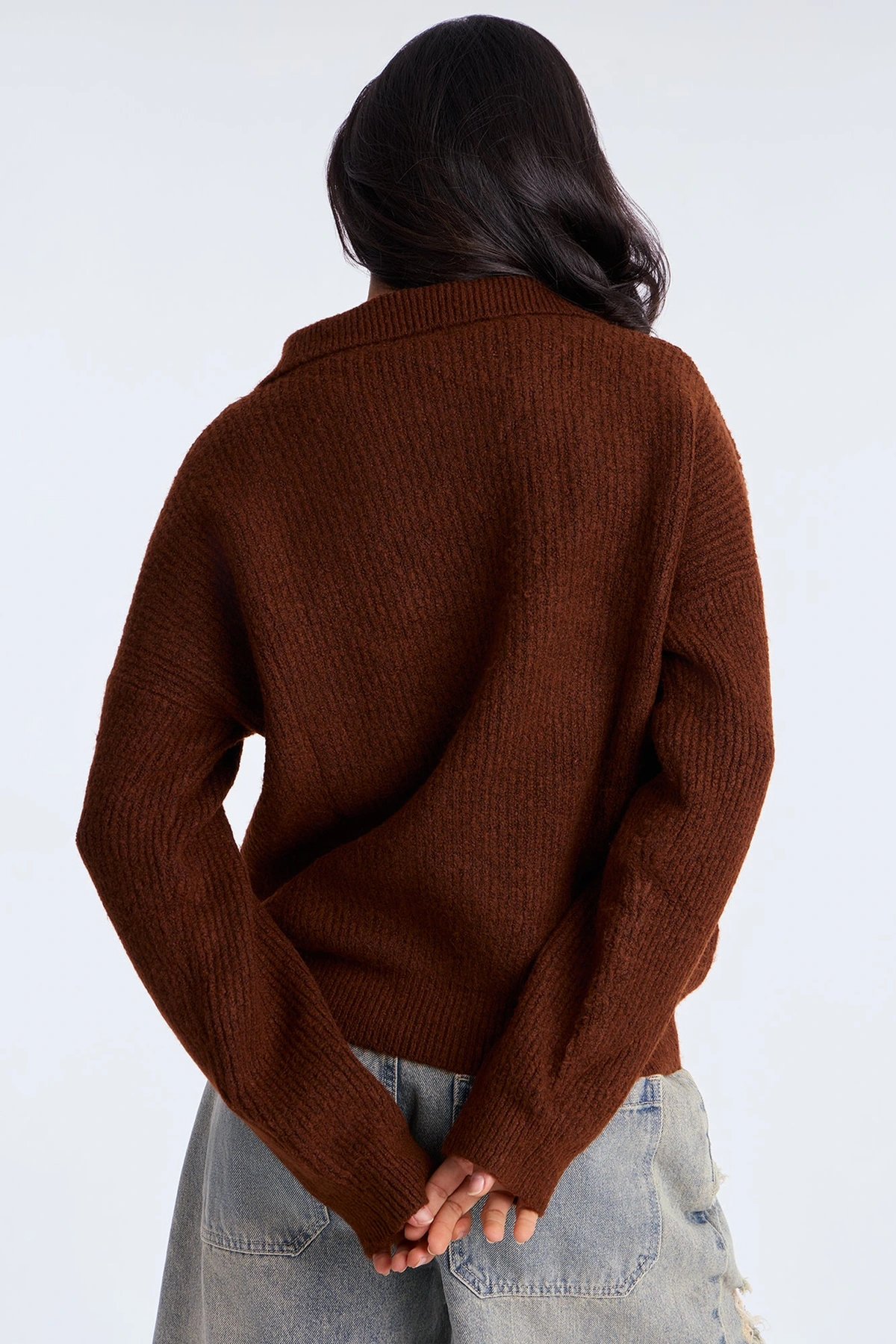 Ollie Polo Sweater - Brown — Castanho