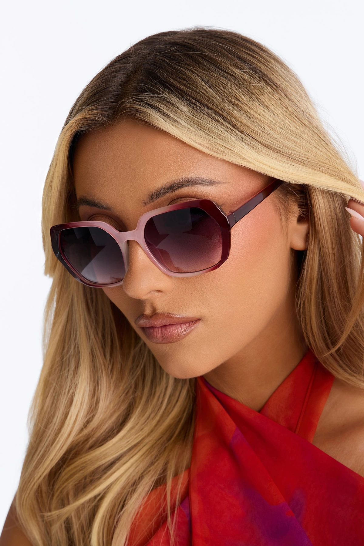Happiest Hour Sunglasses - Red/combo — Vermelho/combinação