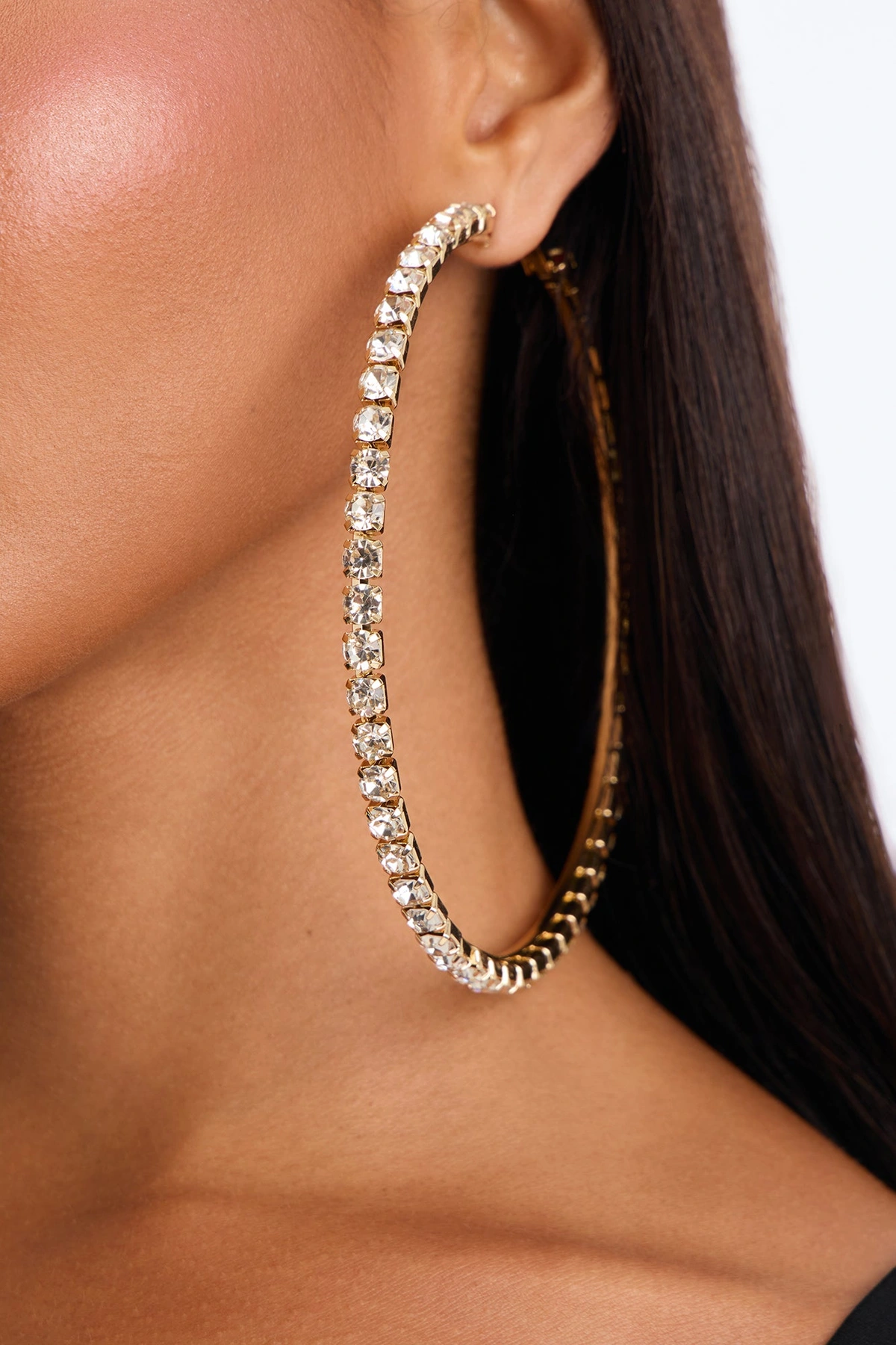Hint Of Sparkle Hoop Earrings - Gold — Dourado
