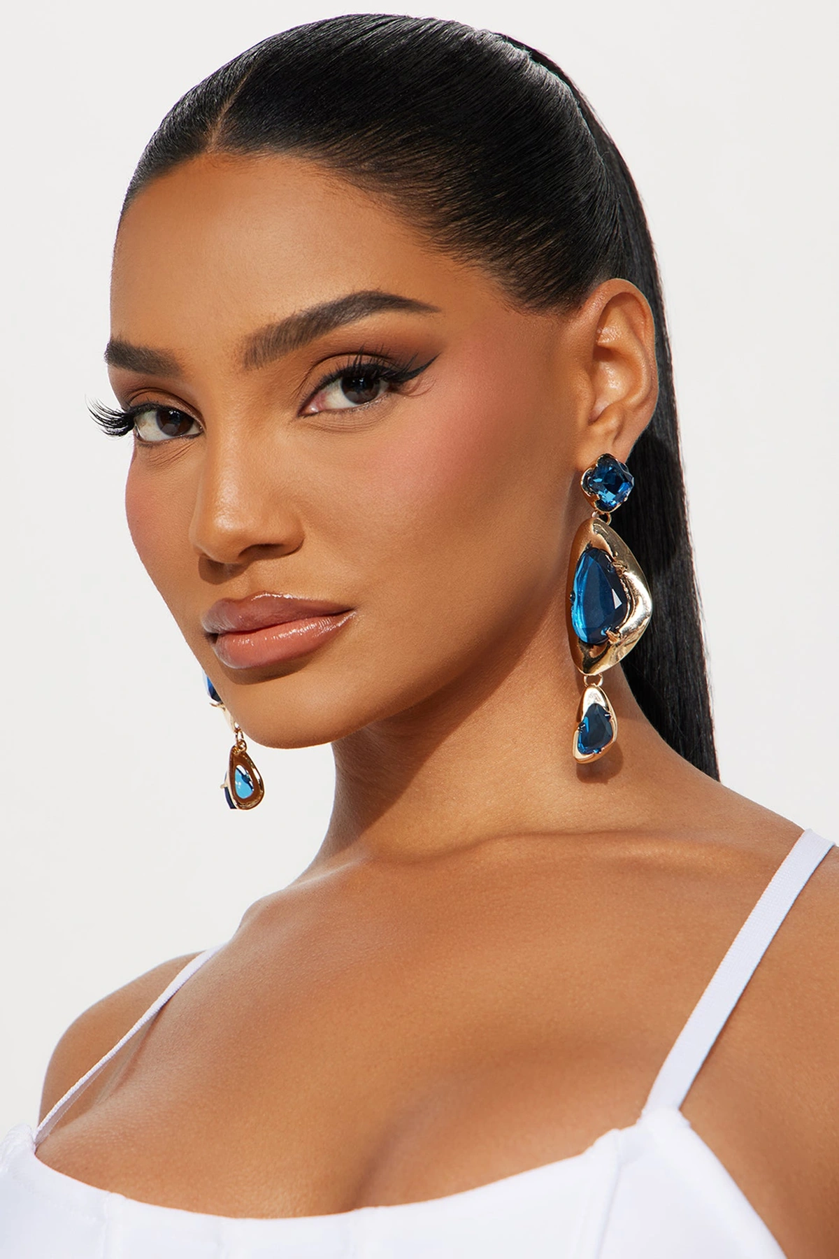 Blue Iris Drop Earrings - Blue — Azul