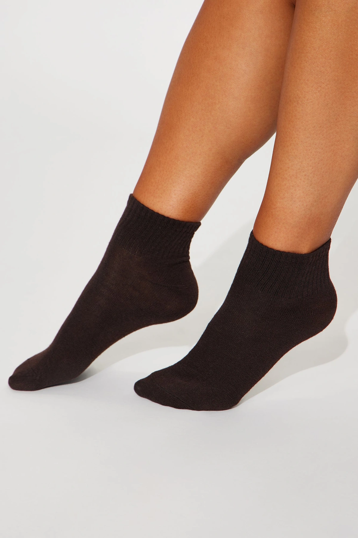 10 Pack Quarter Length Socks - Brown/combo — Castanho/combinação
