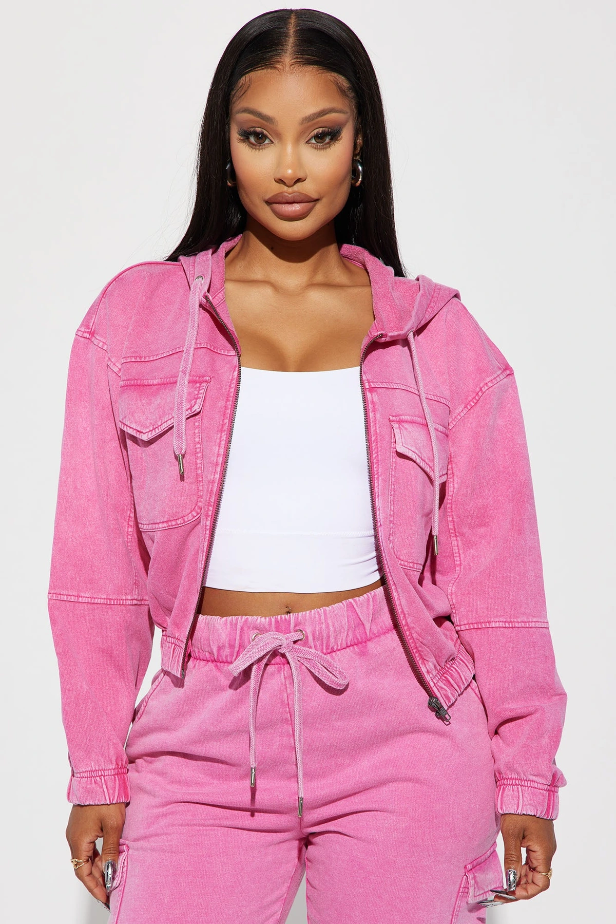 Fiona Fleece Lounge Jacket - Fuchsia — Fúcsia