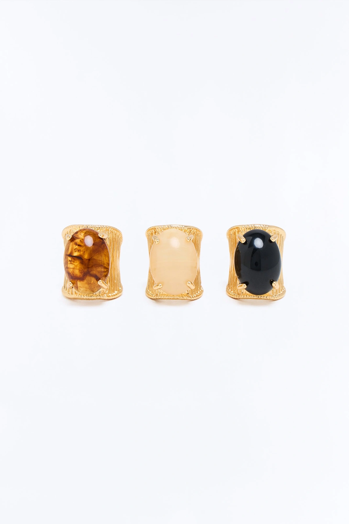 Truth Be Told 3 Piece Ring Set - Gold/combo — Dourado/combinação
