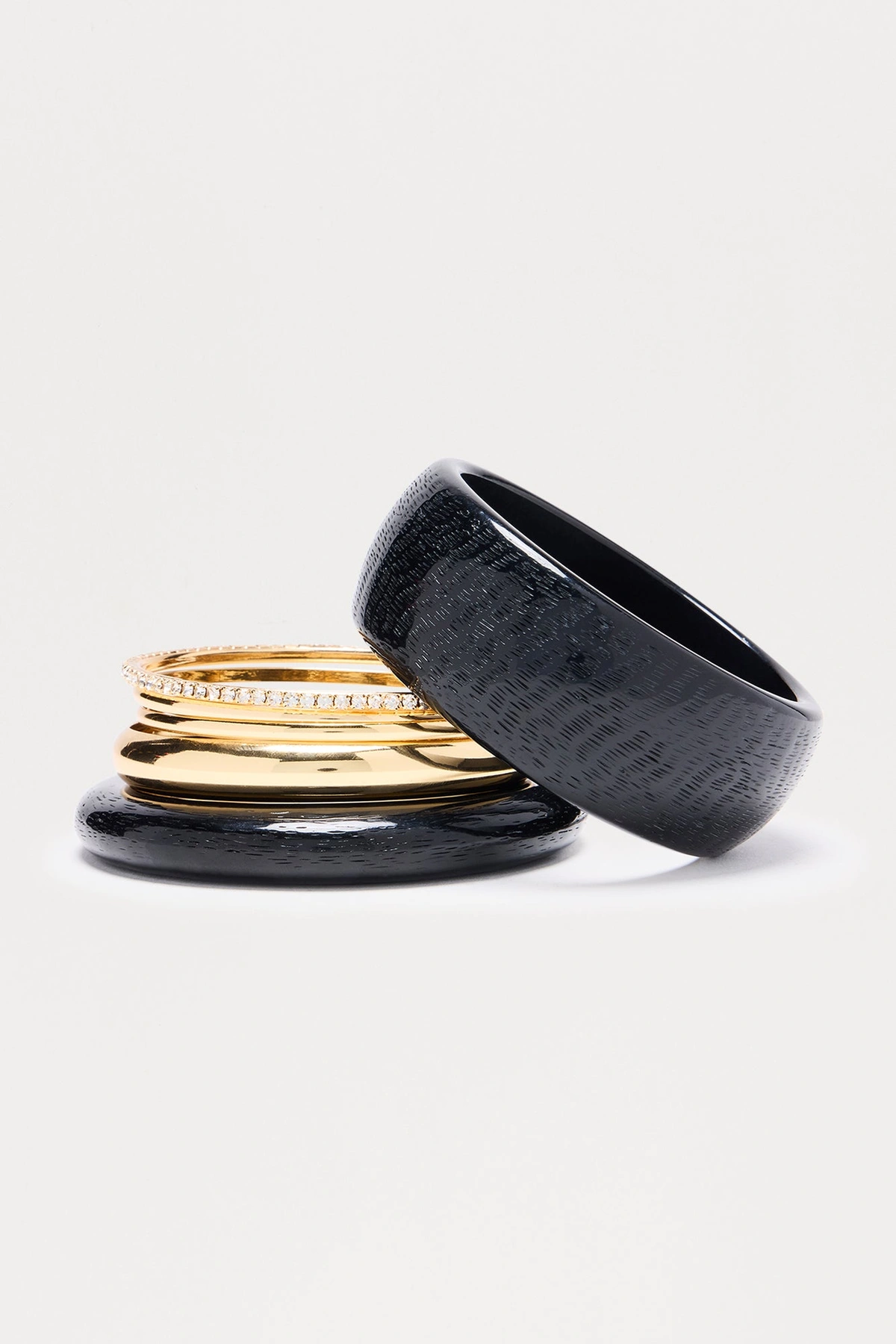 Ashtin 6 Piece Bangle Set - Black/combo — Preto/combinação
