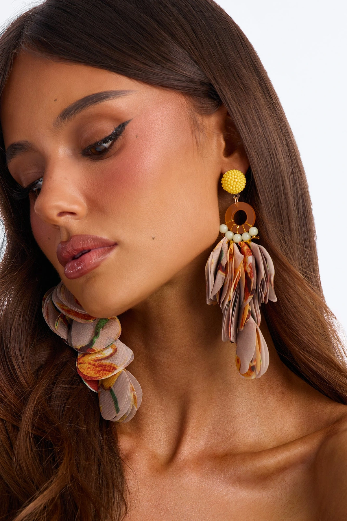 Frill Twirl Earrings - Taupe/combo — Bege acinzentado/combinação