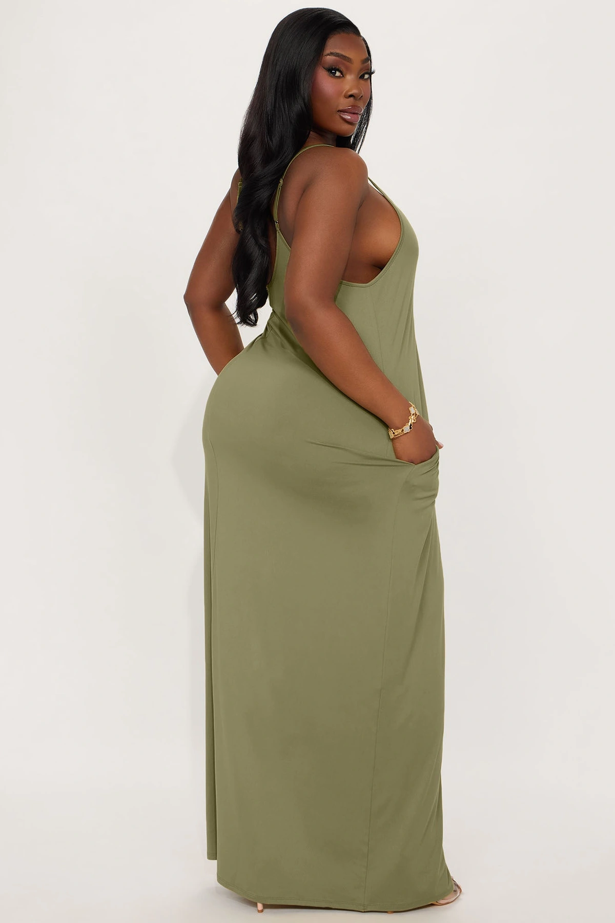 Simple Saturday Maxi Dress - Olive — Verde-azeitona