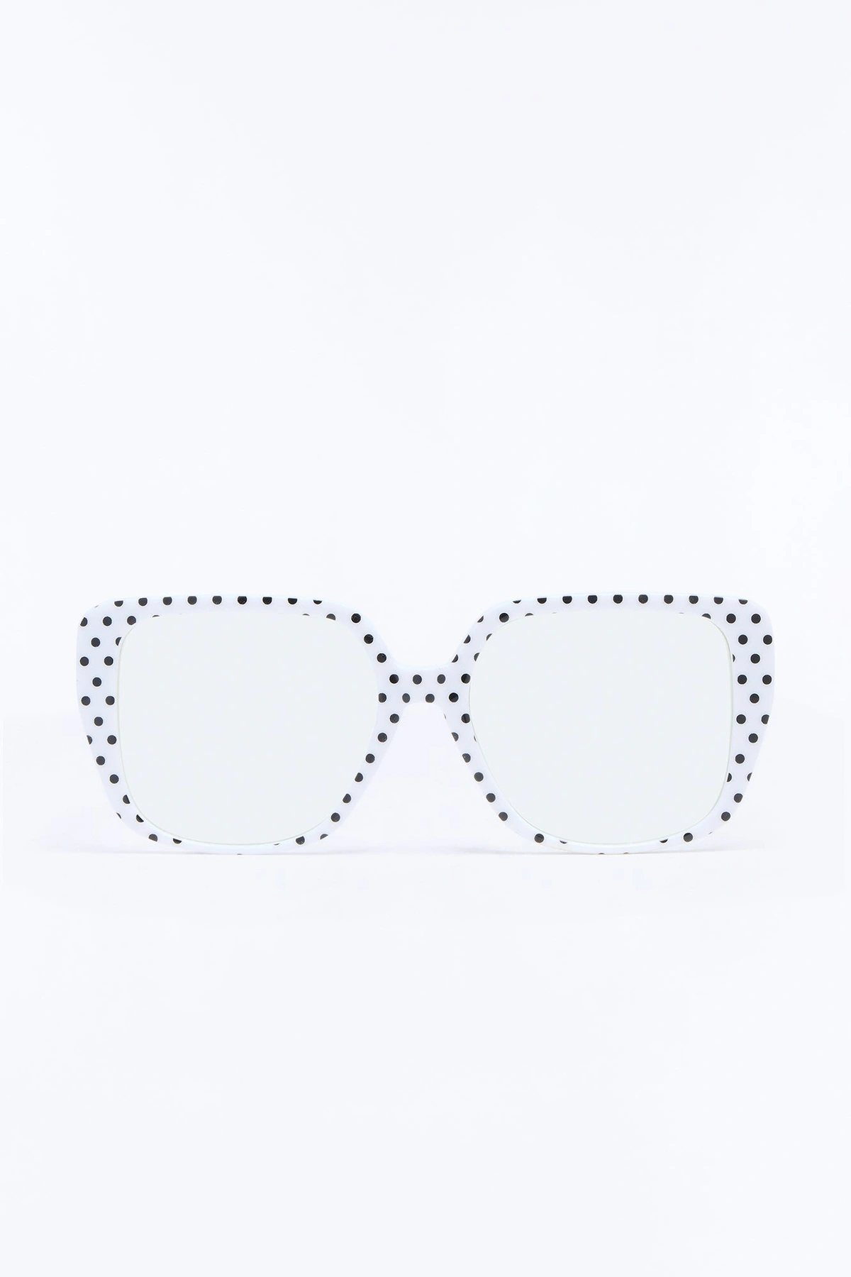 Polished Polka Dot Blue Light Glasses - White/Black — Branco/Preto