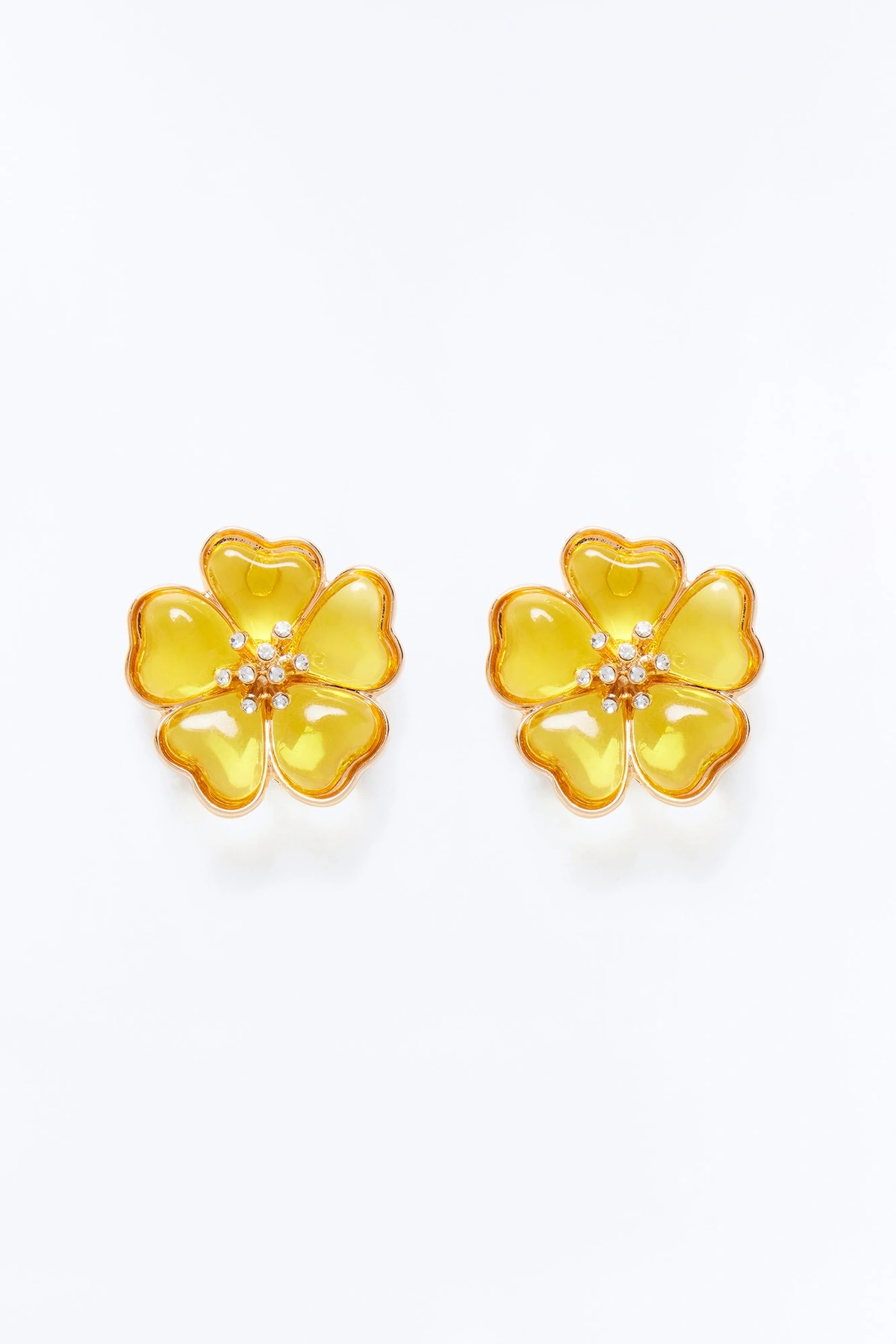 Floral Dreams Stud Earrings - Yellow — Amarelo