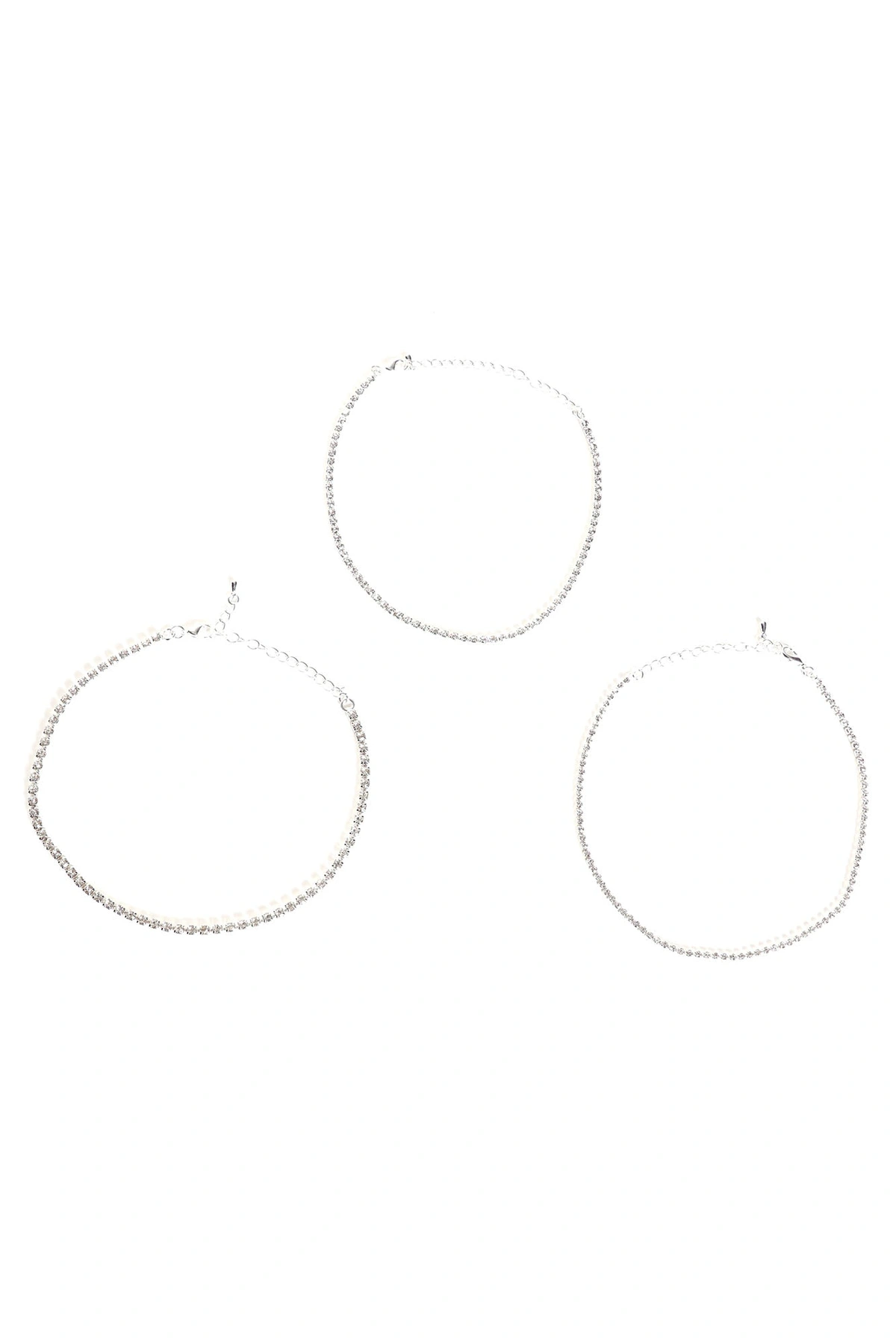 Best In The Game 3 Piece Choker Set - Silver — Prateado