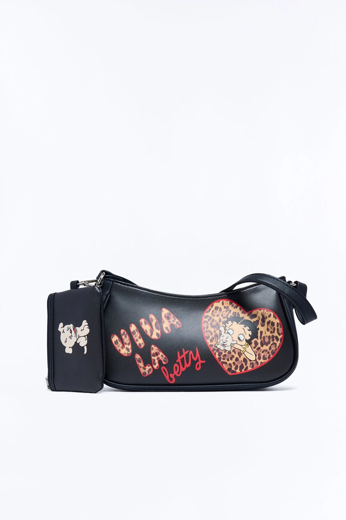 Viva La Betty Boop Faux Leather Shoulder Handbag - Black — Preto