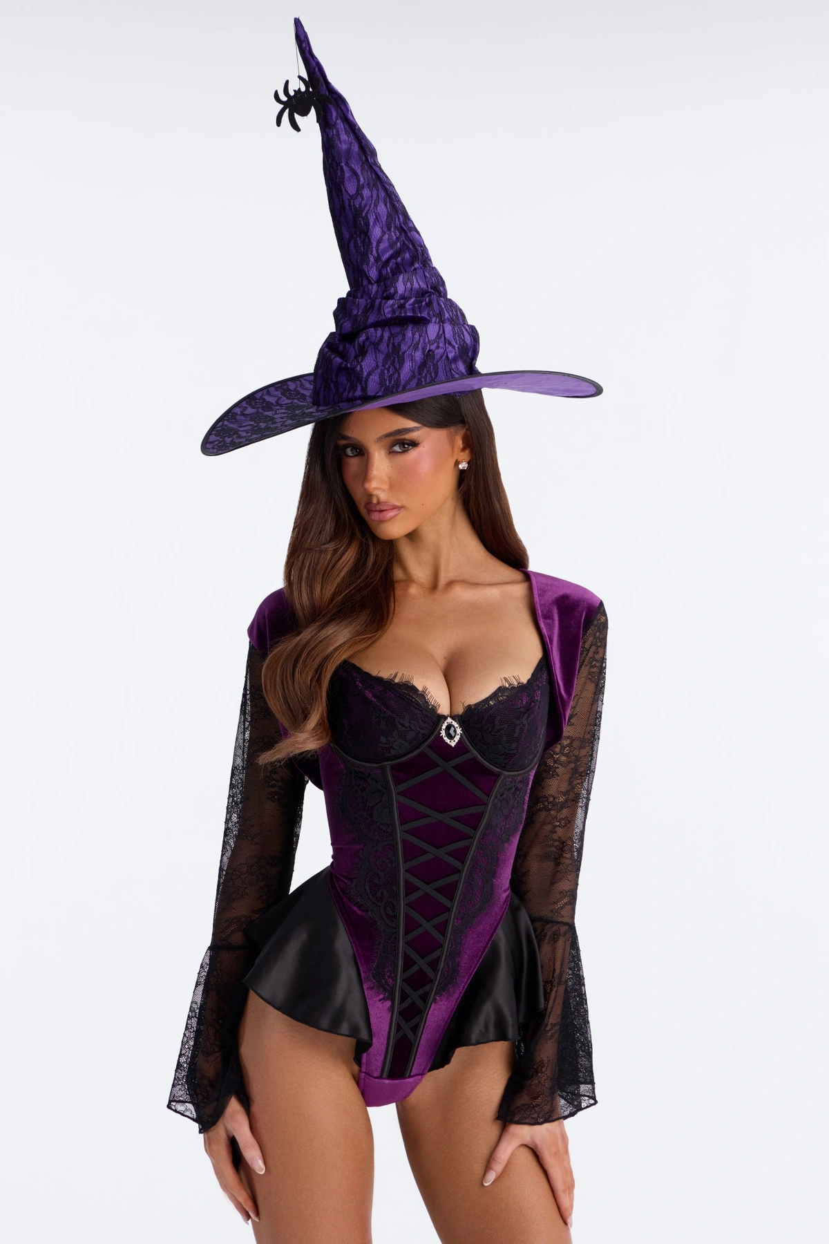 Hex Appeal 3 Piece Costume Set - Black/Purple — Preto/Roxo